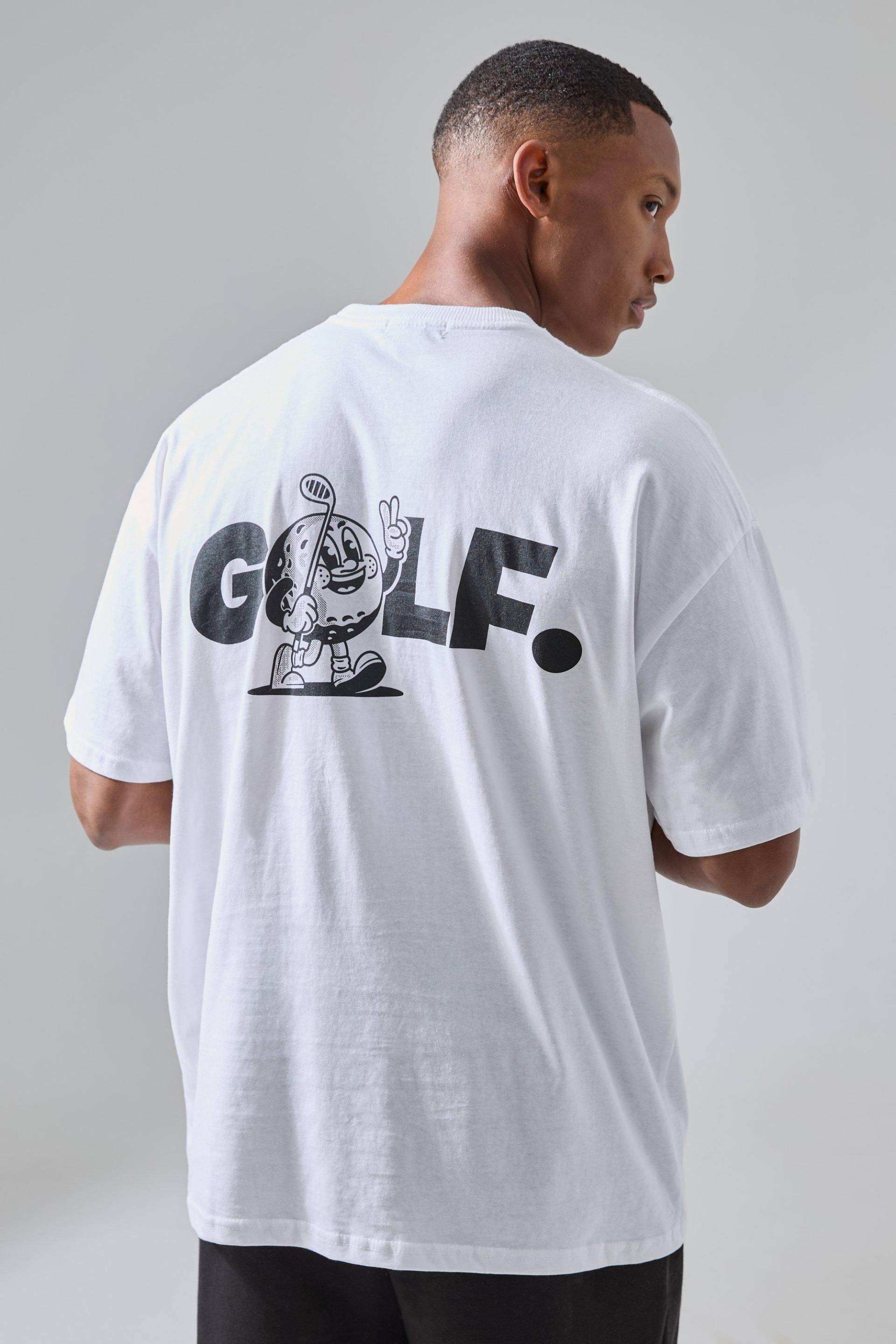 Man Active Golf. Oversized T-Shirt - White - M, White von boohoo