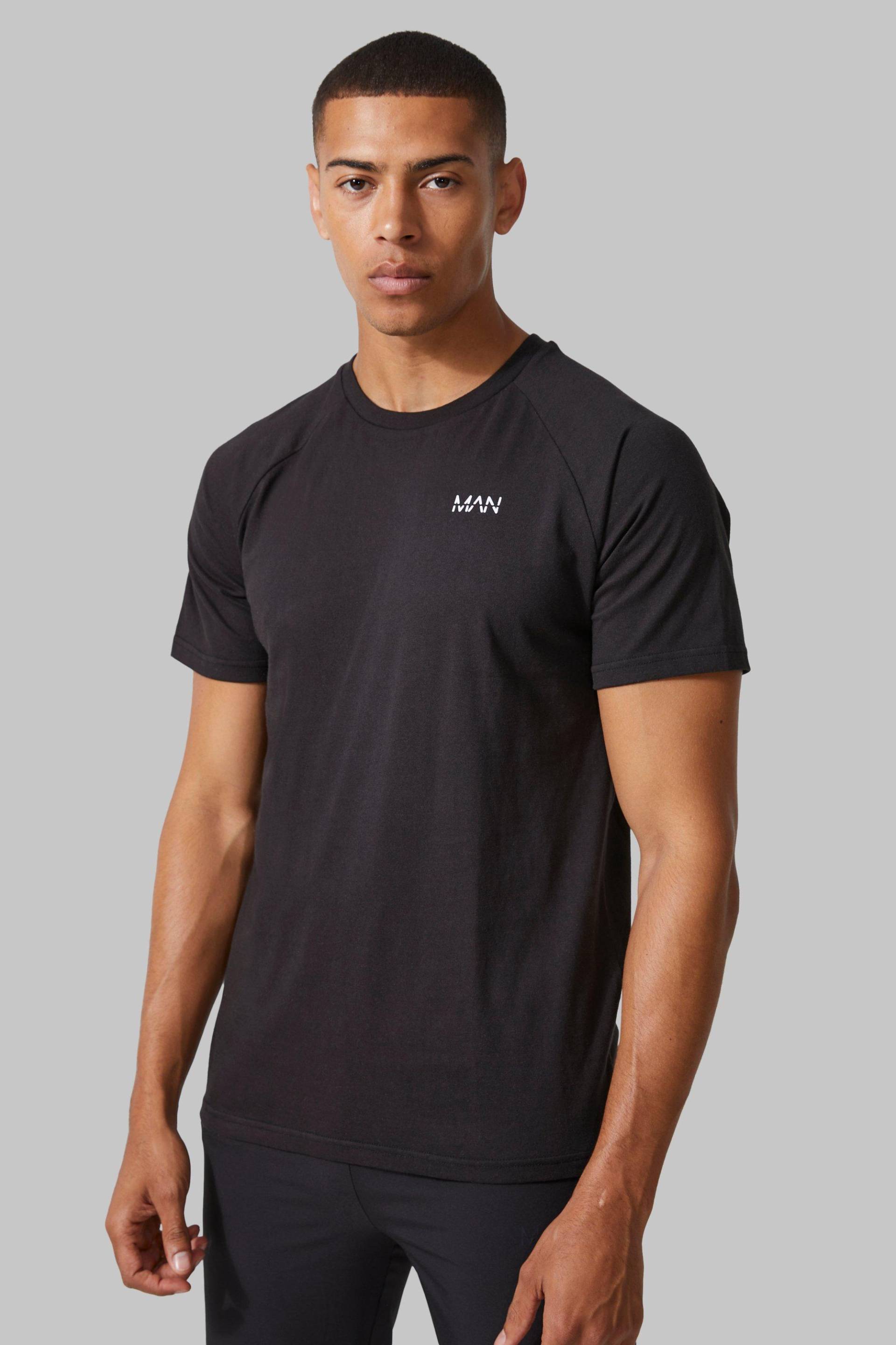 Man Active Gym Basic T-Shirt - Black - S, Black von boohoo