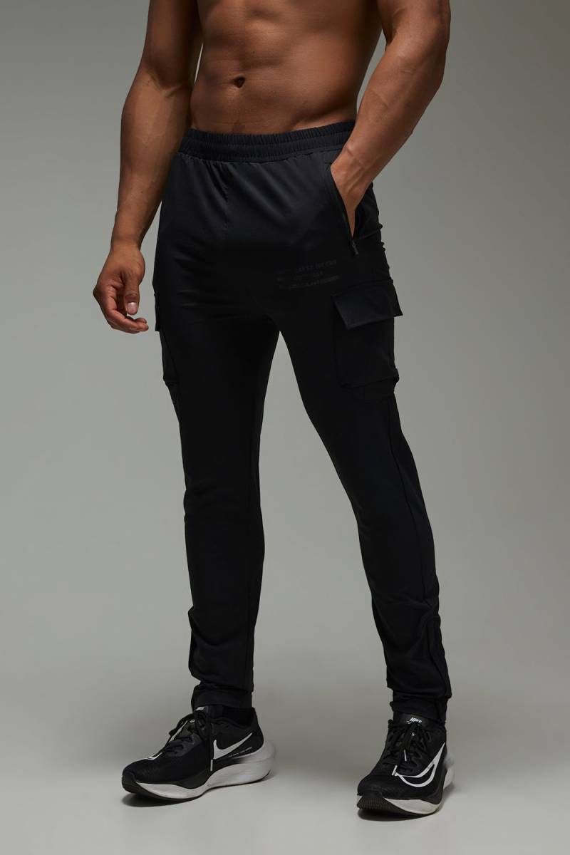 Man Active Gym Cargo-Jogginghose - Black - Xs, Black von boohoo