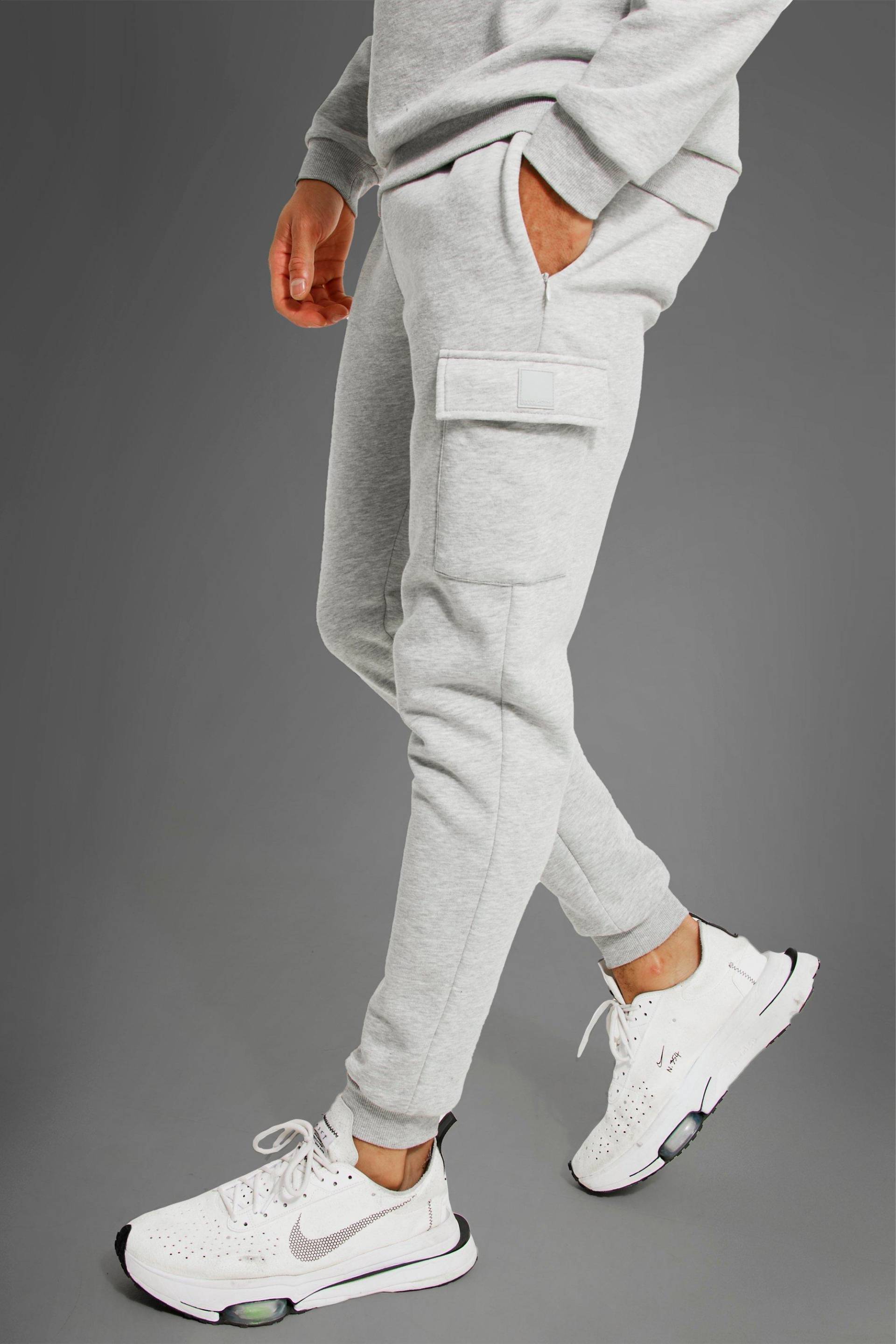 Man Active Gym Cargo-Jogginghose - Grey Marl - Xl, Grey Marl von boohoo