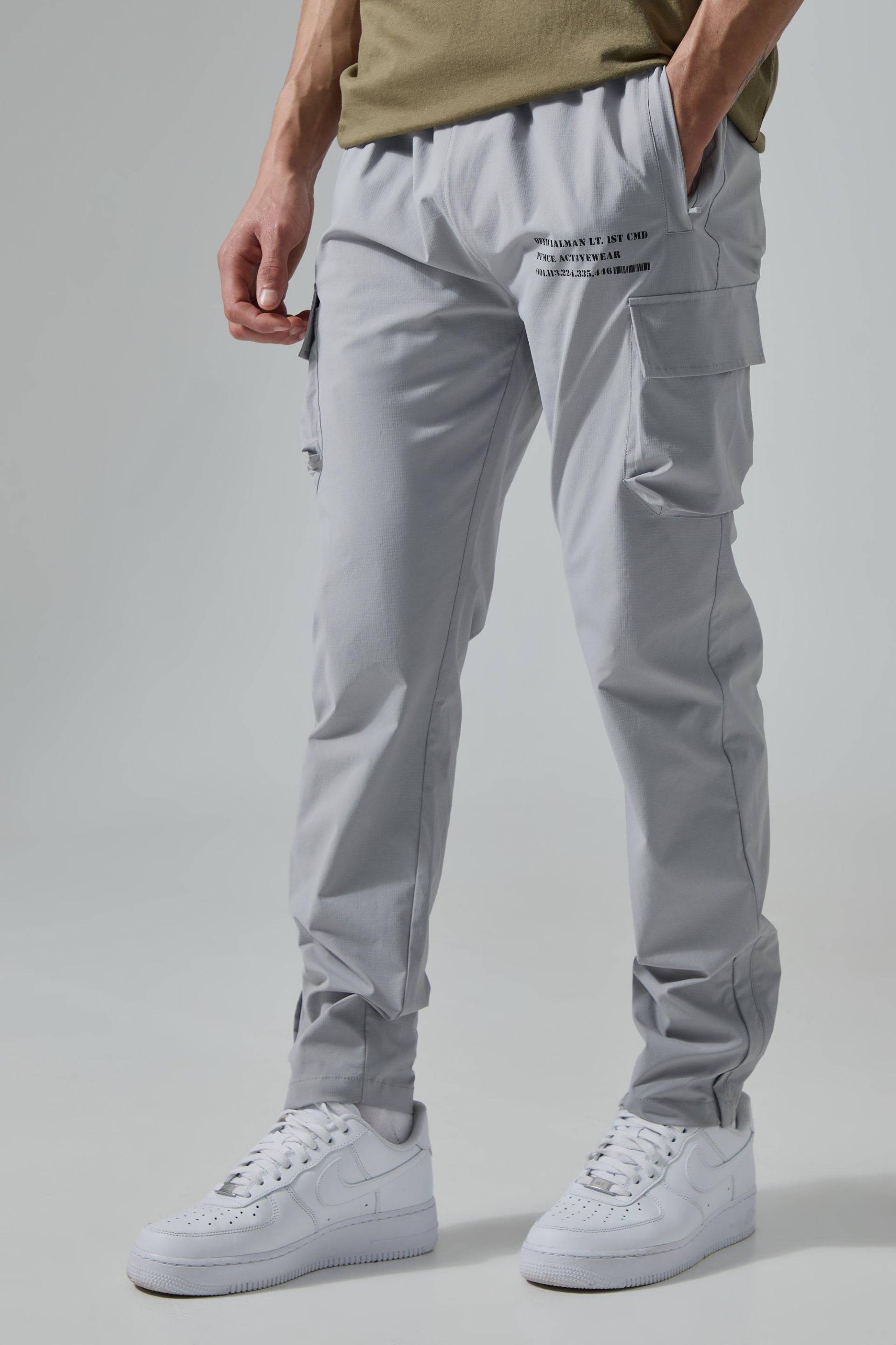 Man Active Gym Cargo-Jogginghose - Light Grey - Xl, Light Grey Man Active Gym Cargo-Jogginghose - Light Grey - Xl, Light Grey von boohoo