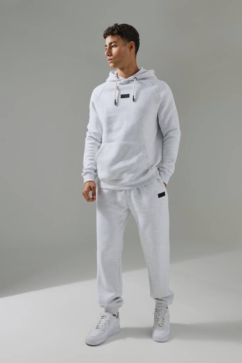Man Active Hoodie & Jogginghose - Light Grey - L, Light Grey von boohoo