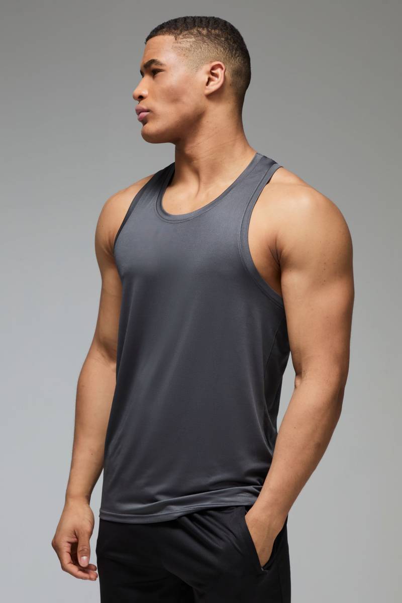 Man Active Lightweight Essentials Sport-Top - Charcoal - 2Xl, Charcoal von boohoo