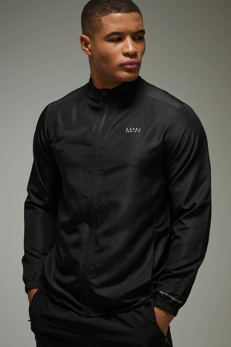 Man Active Lightweight Regular Fit Track Jacket - Black - Xl, Black von boohoo
