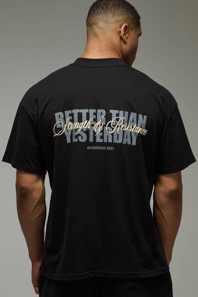 Man Active Oversize T-Shirt - Black - M, Black von boohoo