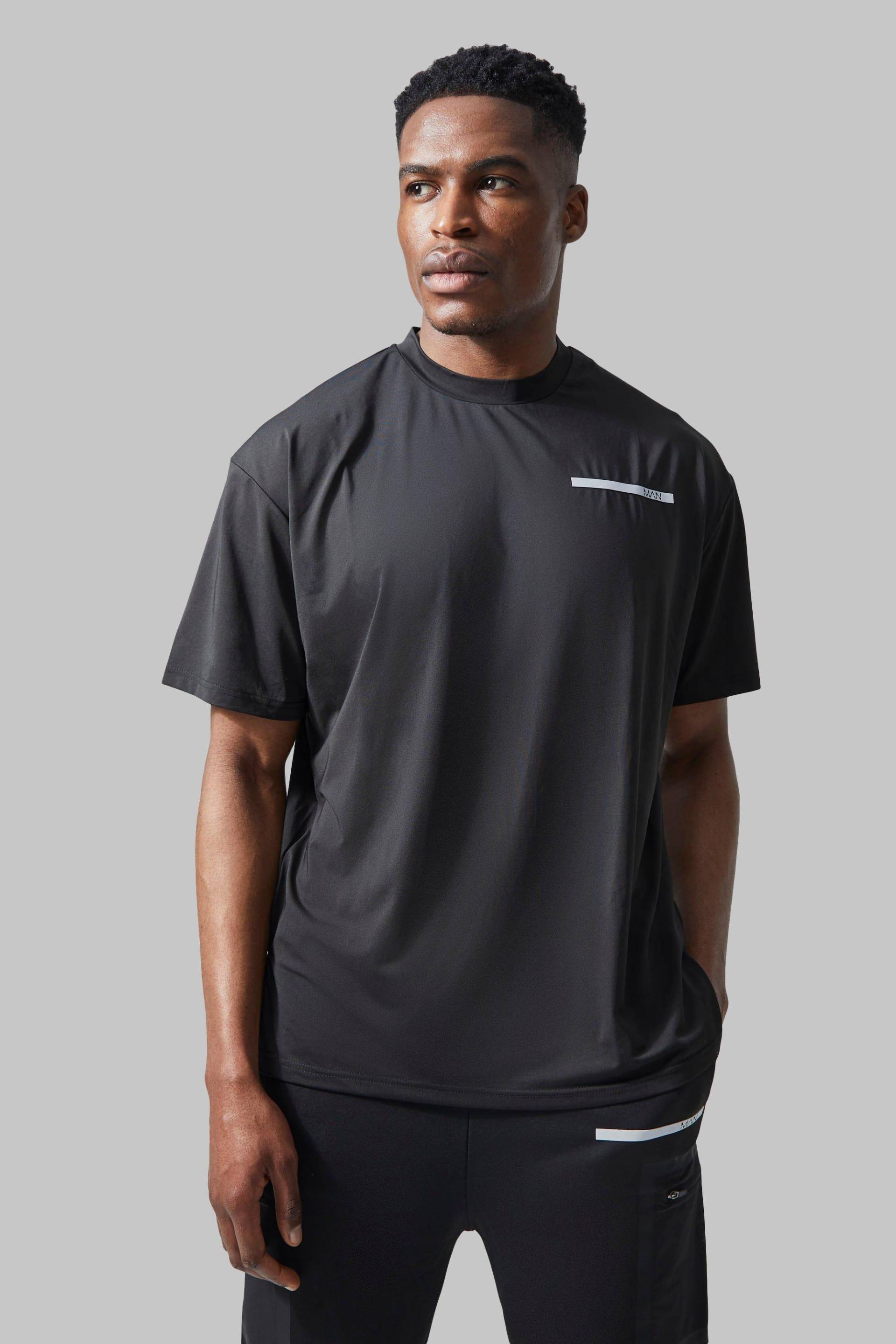 Man Active Performance Oversize T-Shirt - Black - M, Black von boohoo