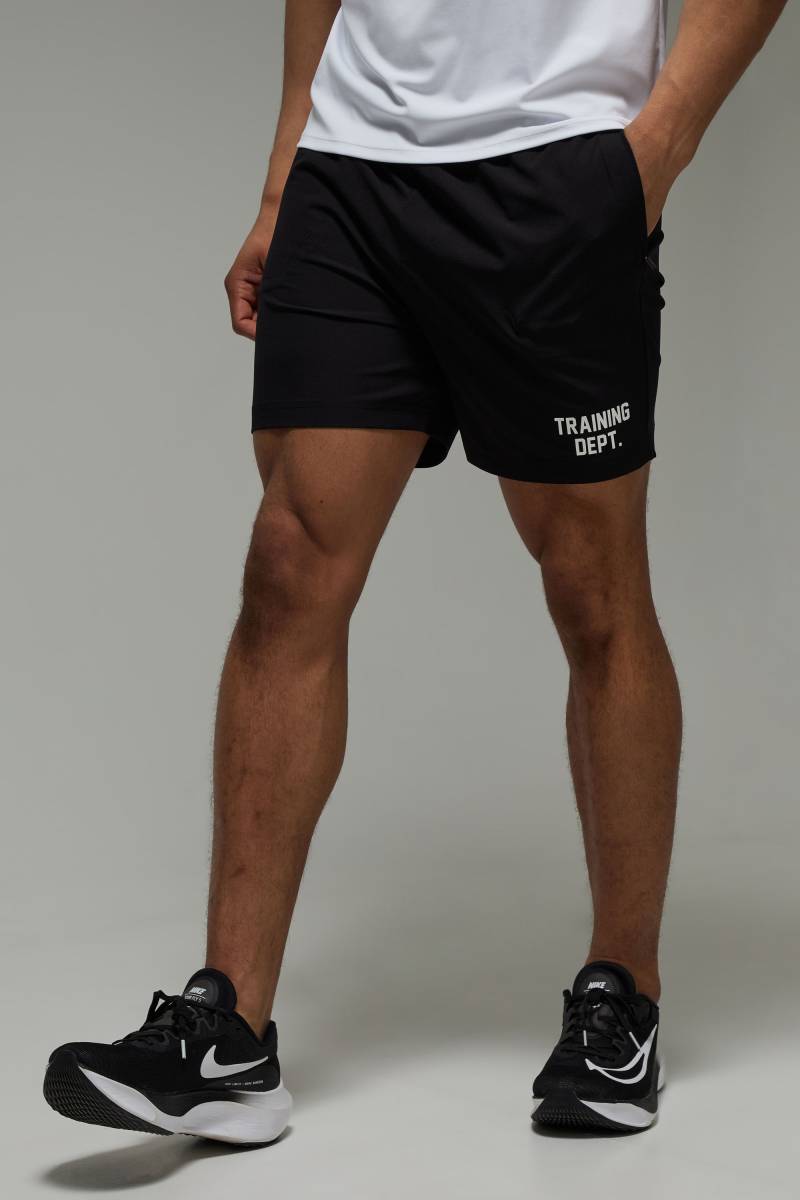 Man Active Performance Trainings Dept Shorts - Black - M, Black von boohoo