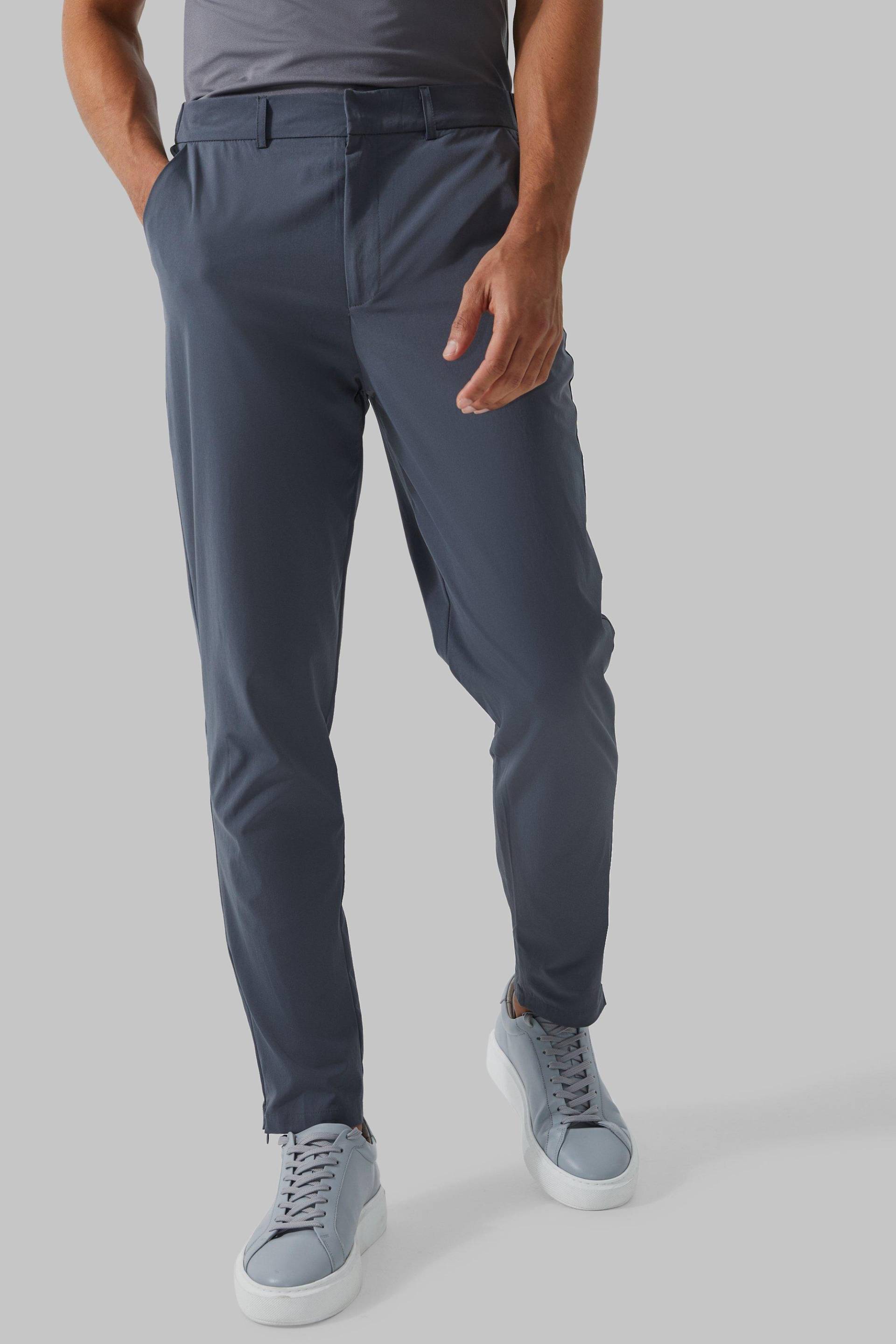 Man Active Stretch Golf Hose - Charcoal - S, Charcoal von boohoo