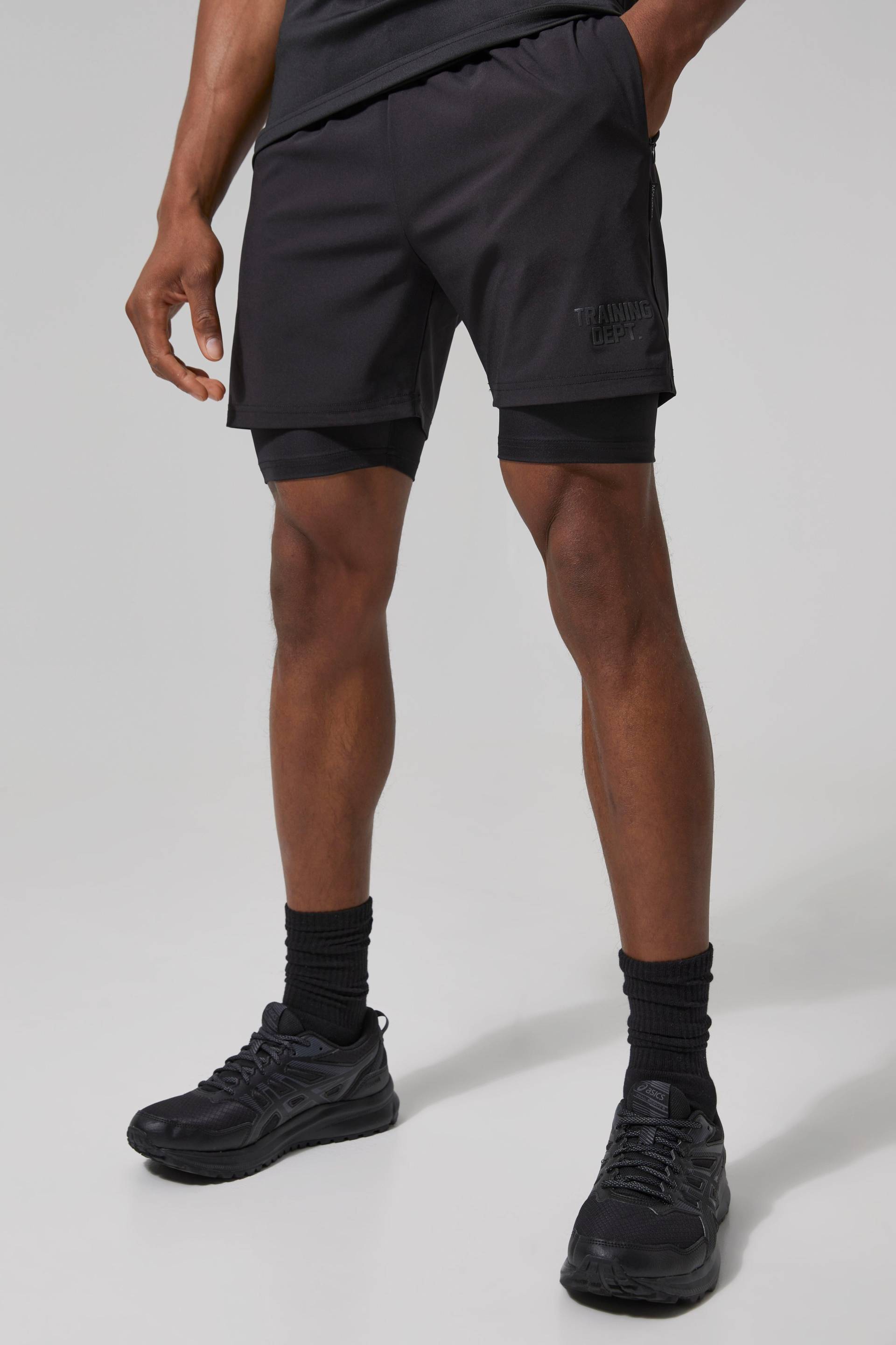 Man Active Training Dept 2-In-1 Shorts - Black - Xl, Black von boohoo