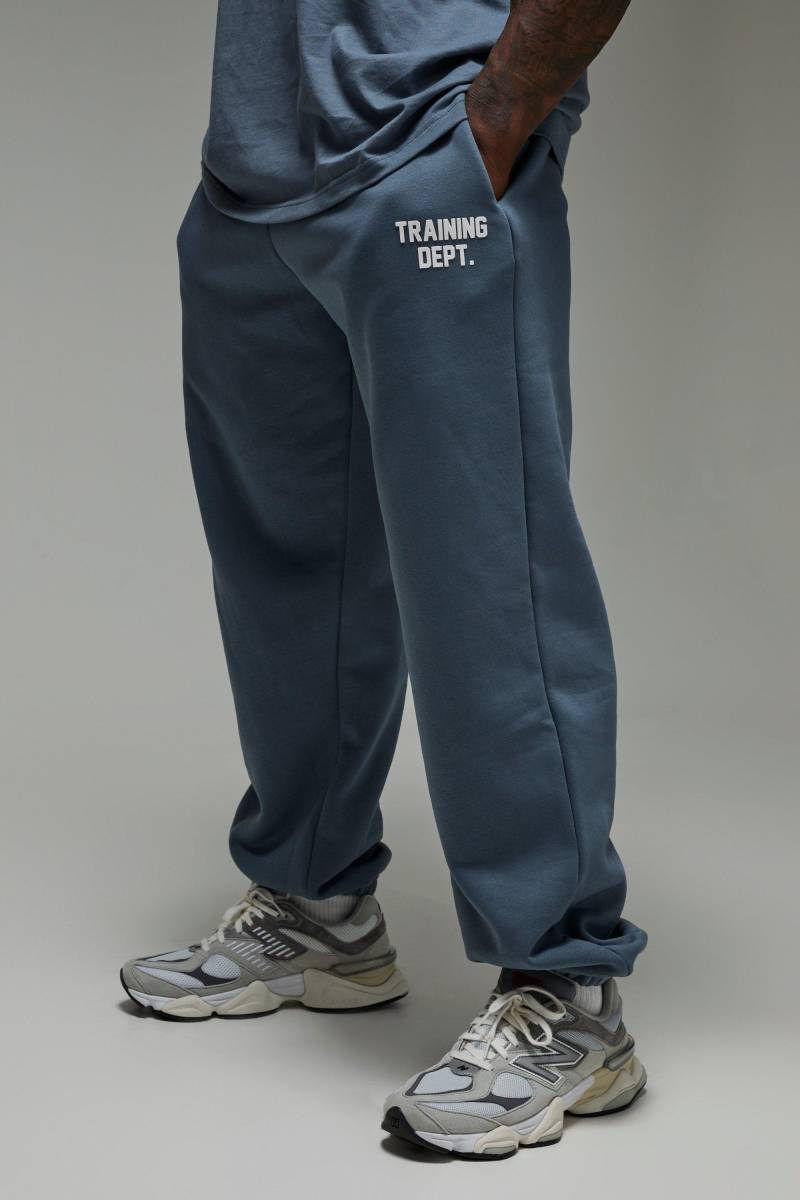 Man Active Training Dept Oversize Jogginghose - Blue - S, Blue von boohoo