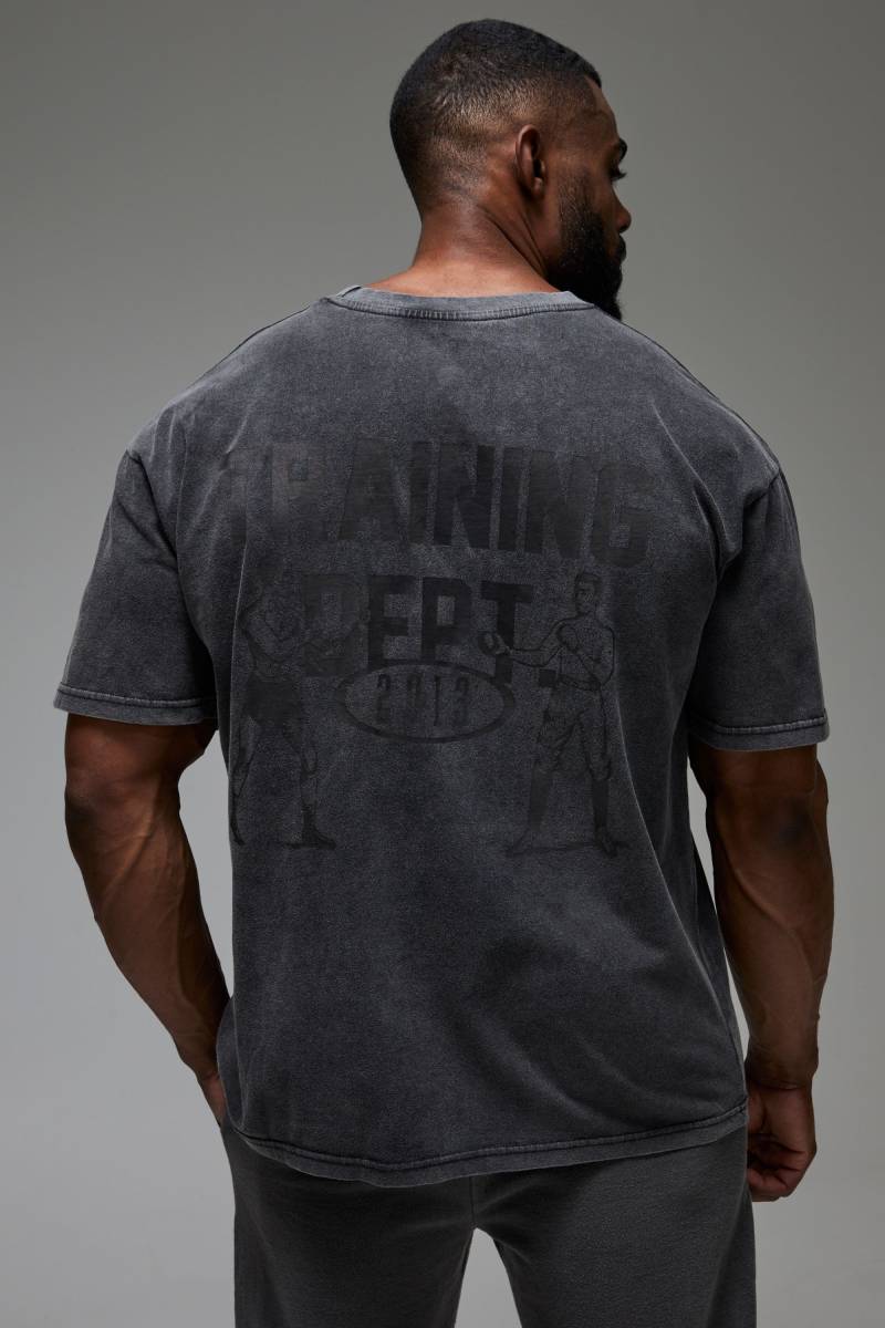 Man Active Training Dept Oversize T-Shirt - Black - M, Black von boohoo