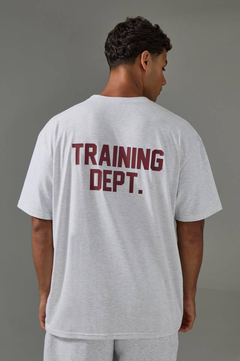 Man Active Training Dept Oversize T-Shirt - Grey Marl - M, Grey Marl von boohoo