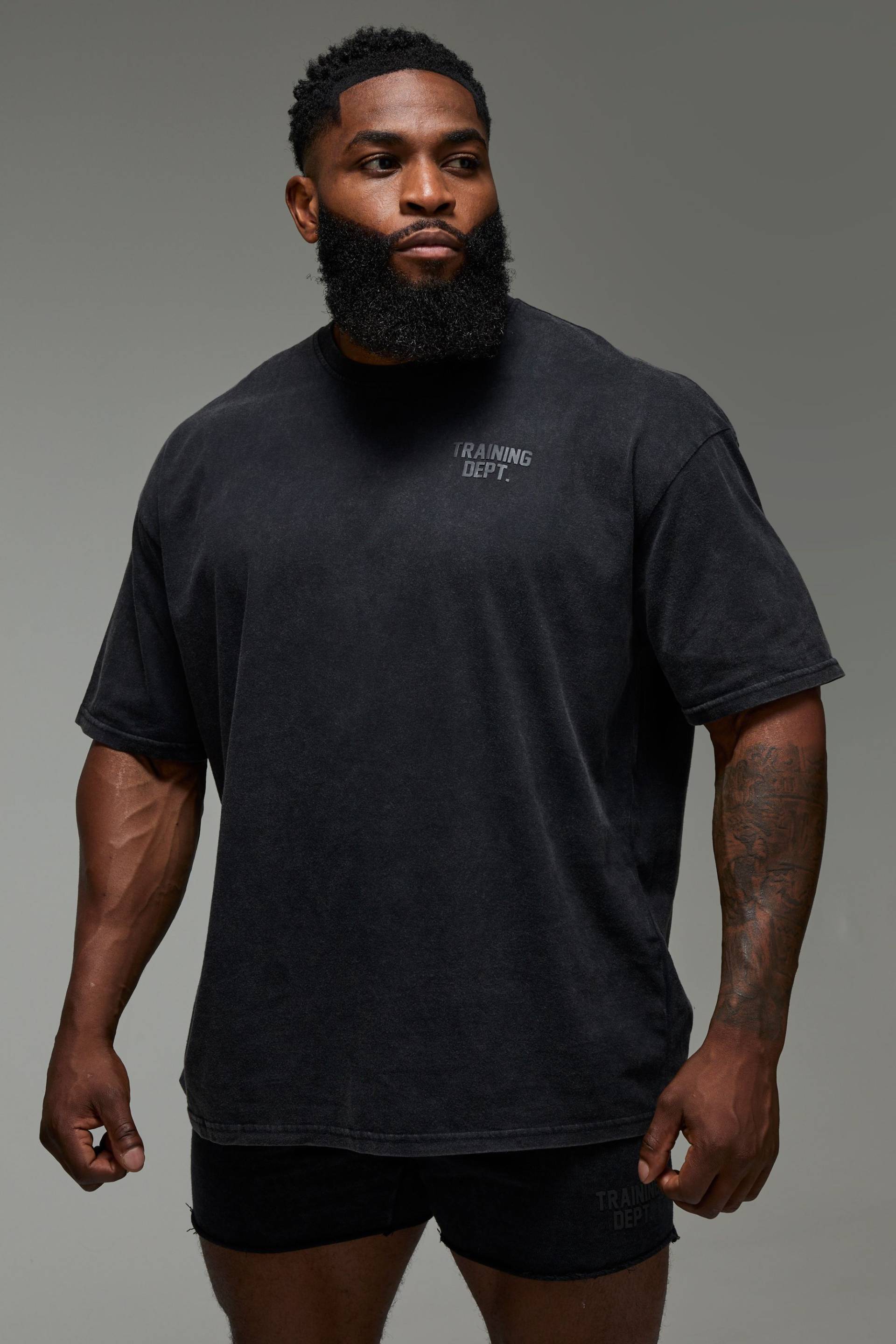 Man Active Training Dept. Oversize T-Shirt - Black - L, Black von boohoo