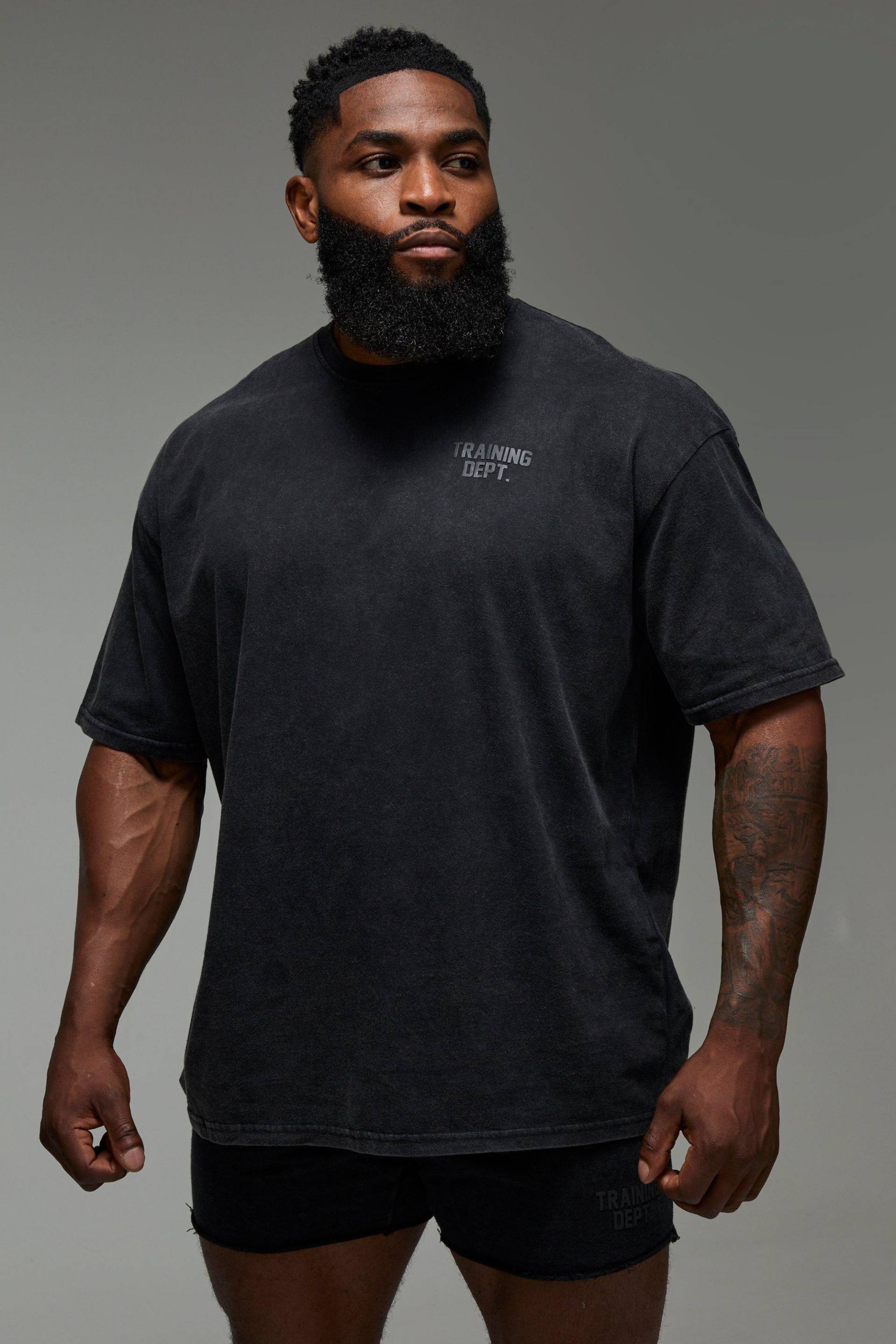 Man Active Training Dept. Oversize T-Shirt - Black - S, Black Man Active Training Dept. Oversize T-Shirt - Black - S, Black von boohoo