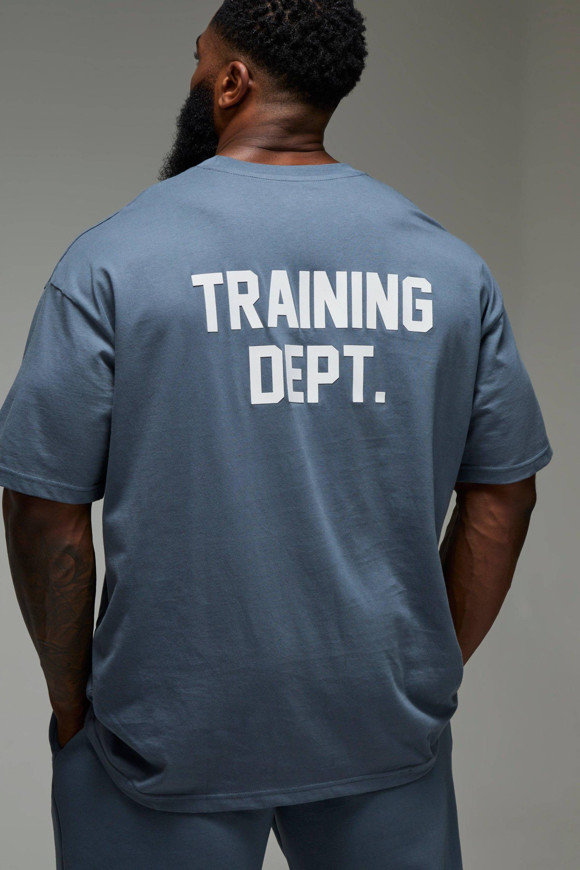 Man Active Training Dept. Oversize T-Shirt - Blue - S, Blue Man Active Training Dept. Oversize T-Shirt - Blue - S, Blue von boohoo