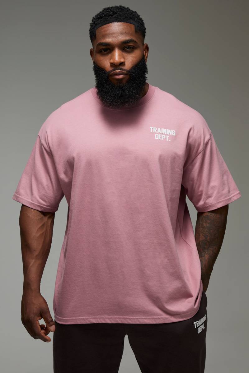 Man Active Training Dept. Oversize T-Shirt - Pink - M, Pink von boohoo