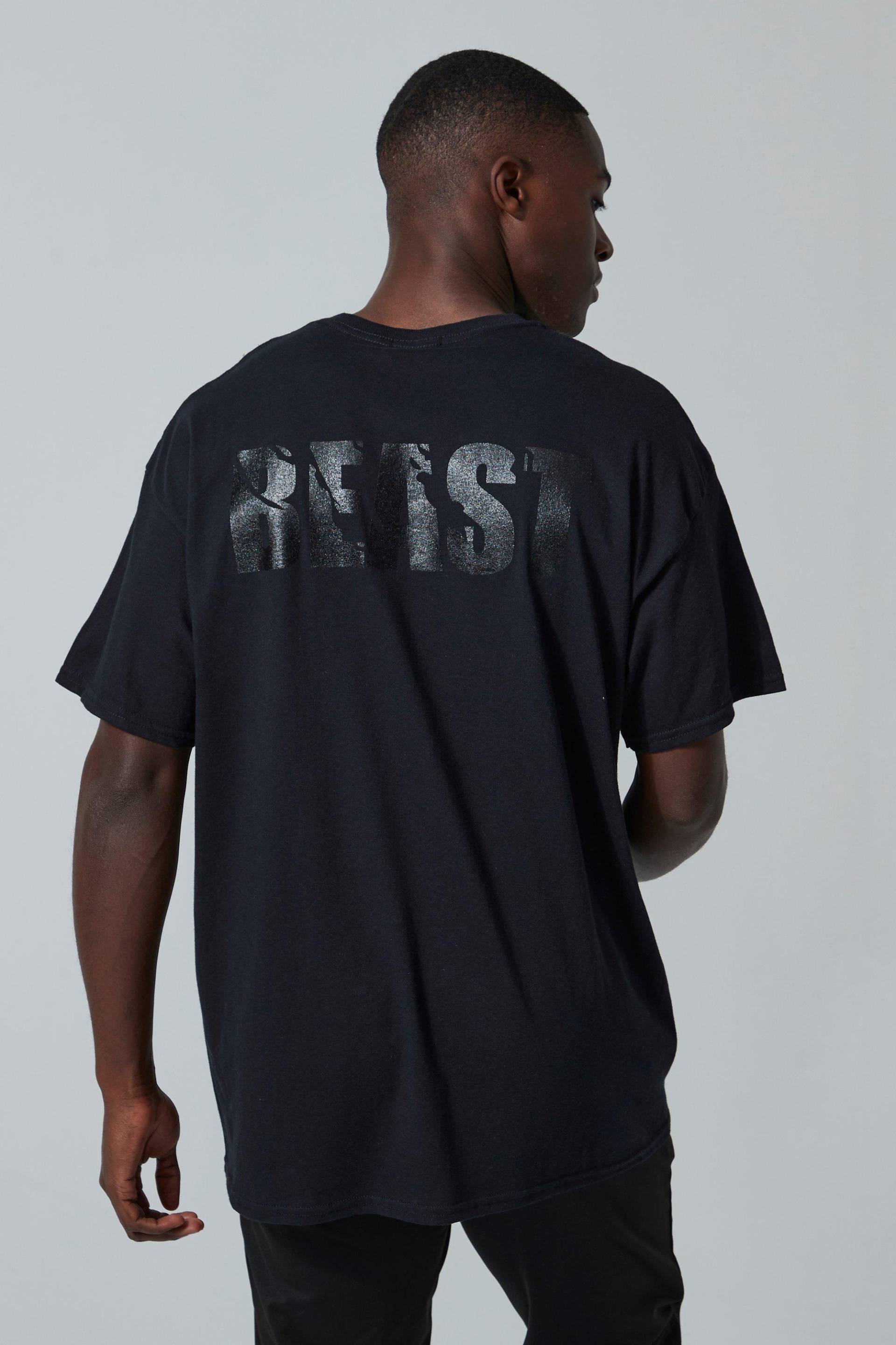 Man Active X Beast Oversize Gym T-Shirt - Black - S, Black von boohoo