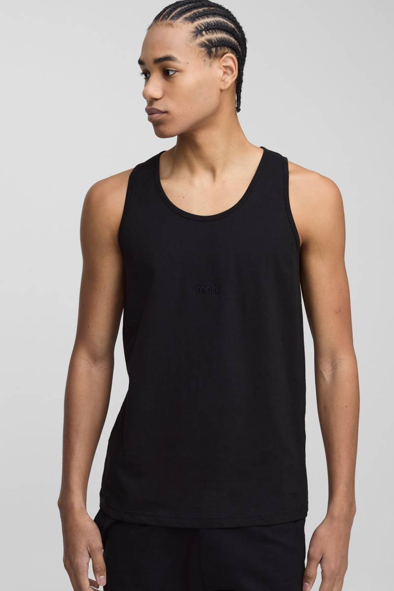 Man Basic Vesttop - Black - M, Black von boohoo