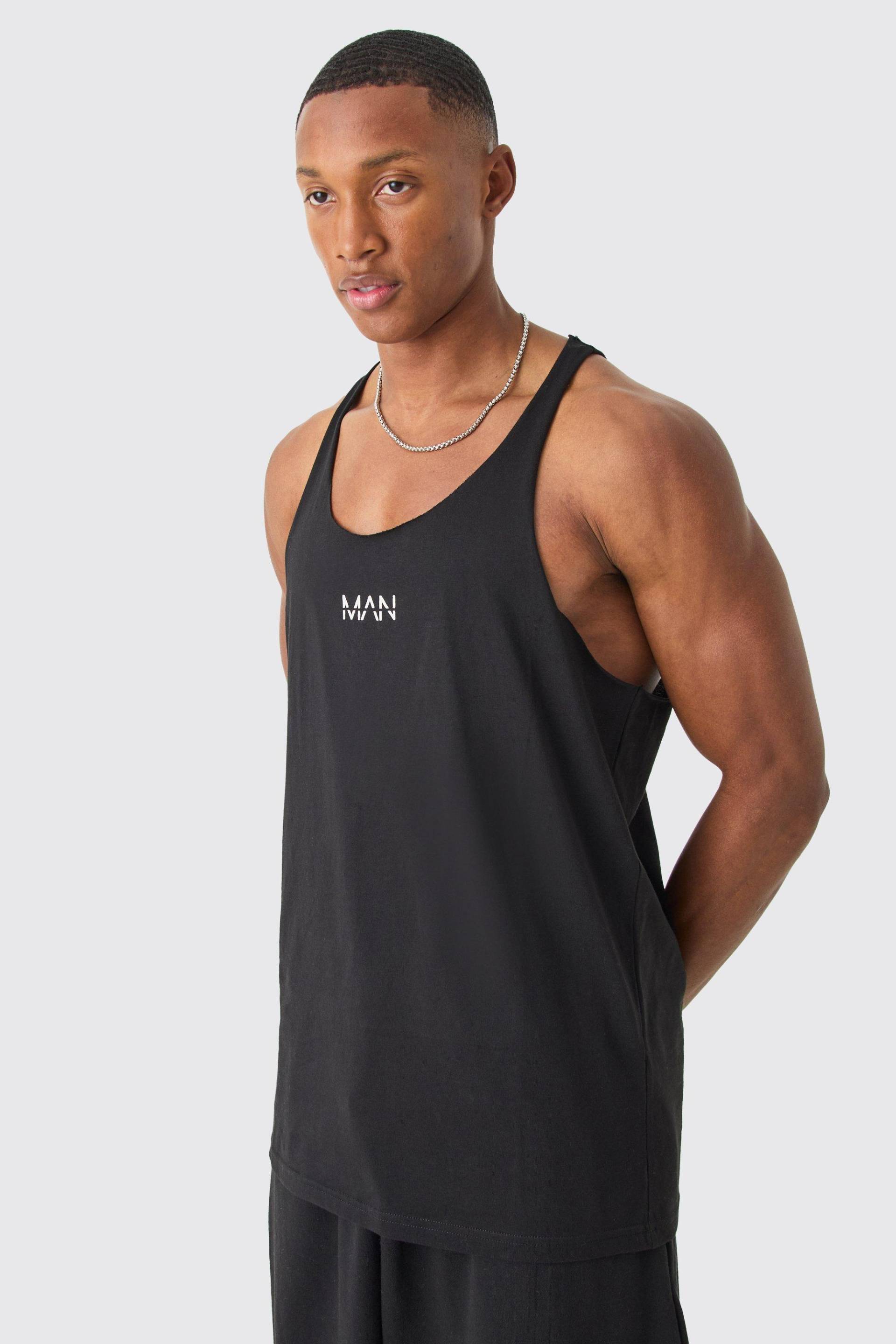 Man-Dash Racer Basic Vesttop - Black - L, Black von boohoo