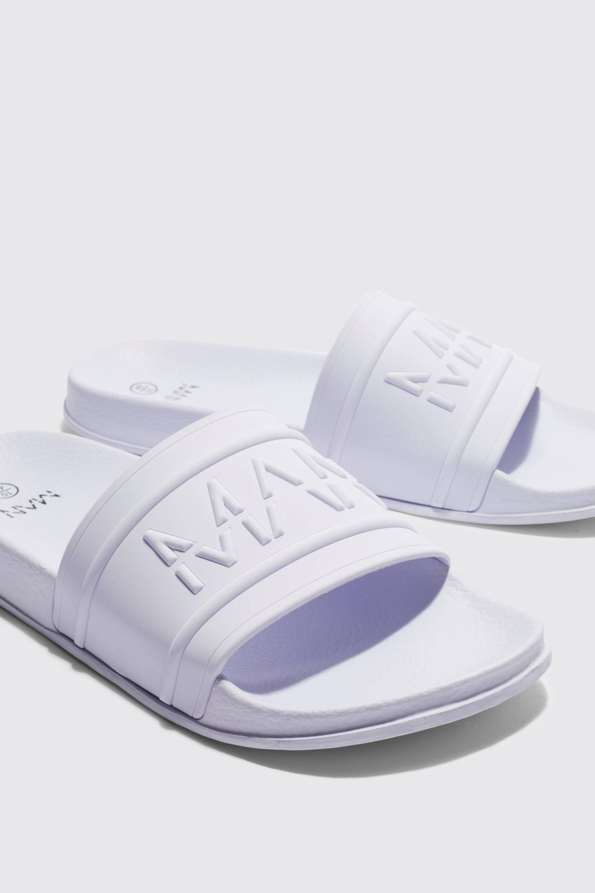 Man Dash Slides - White - 43, White von boohoo