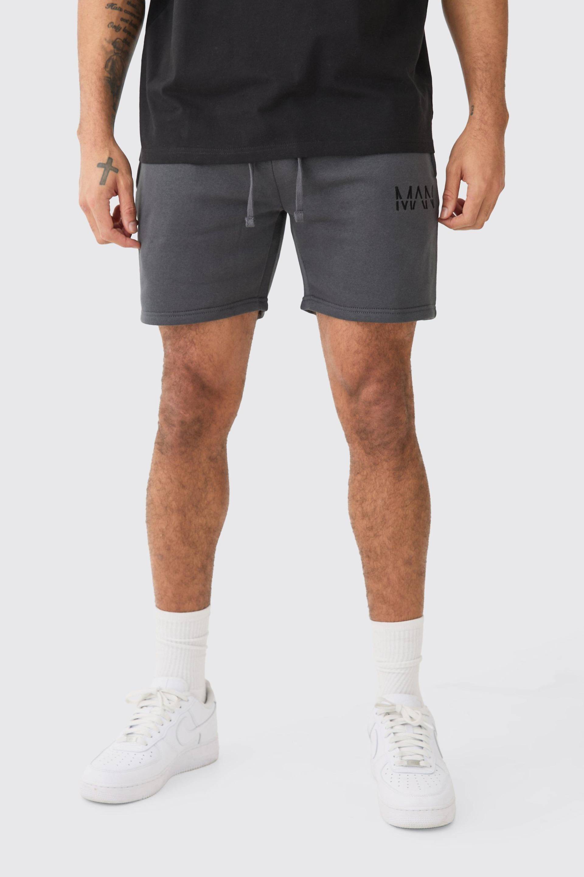 Man-Dash Slim-Fit Shorts - Charcoal - L, Charcoal von boohoo