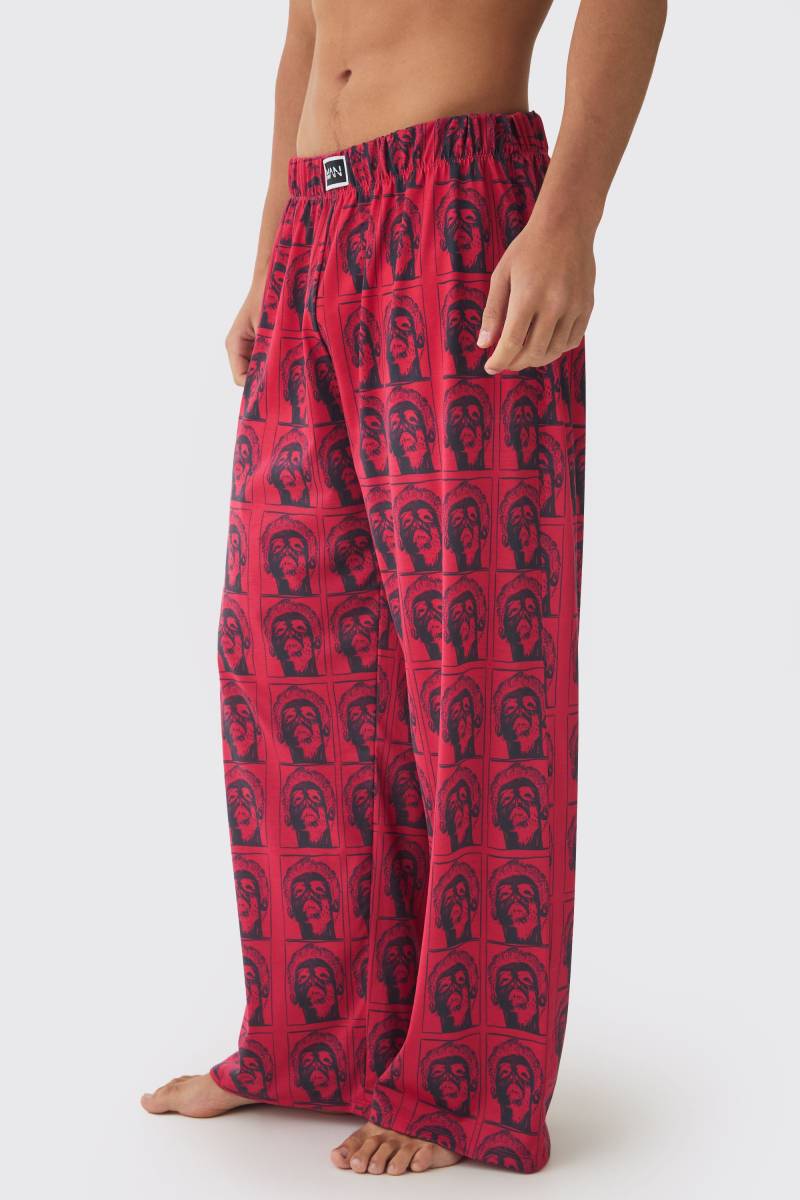 Man Horror Loungewear-Hose - Red - M, Red von boohoo