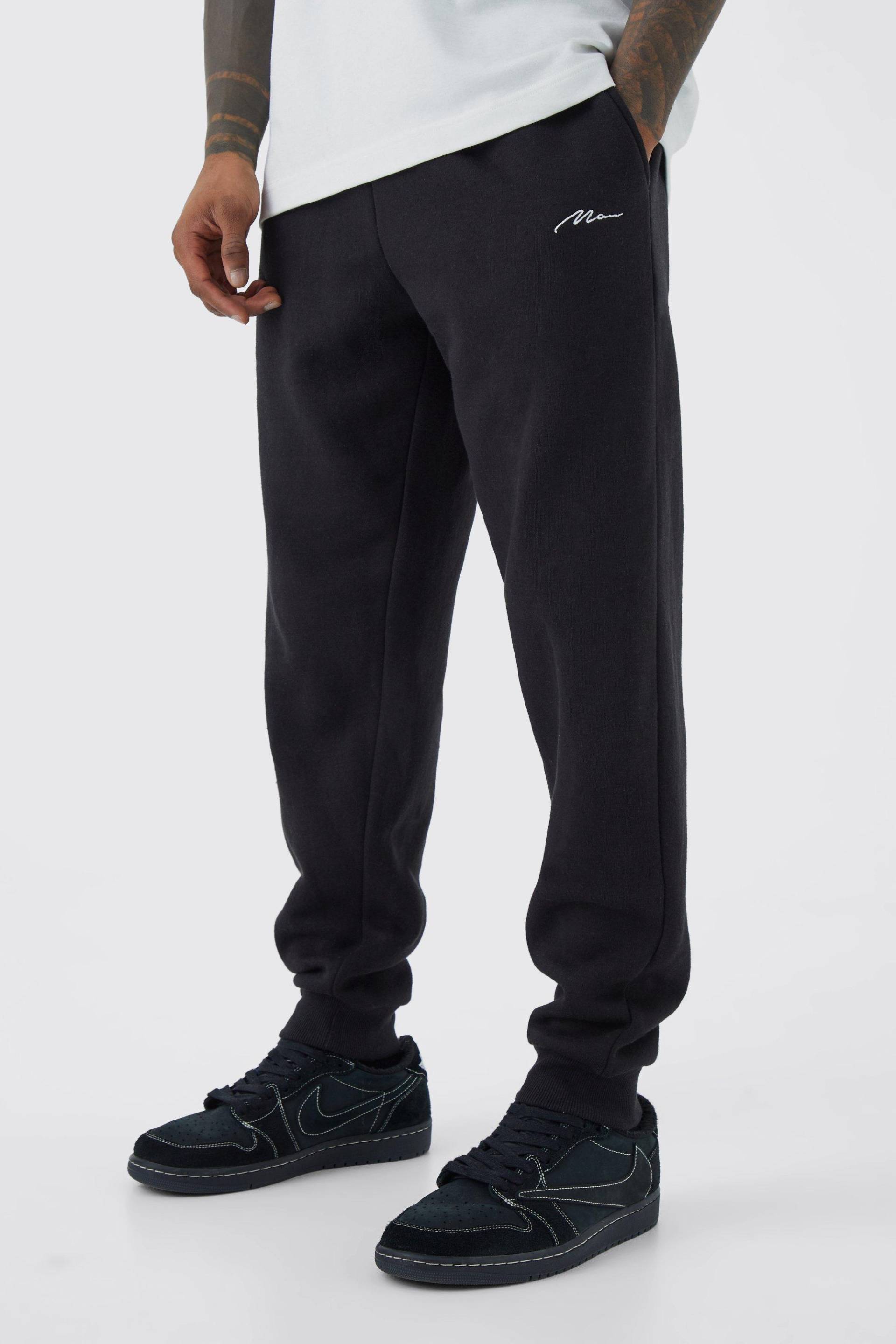 Man Signature Jogginghose - Black - S, Black von boohoo