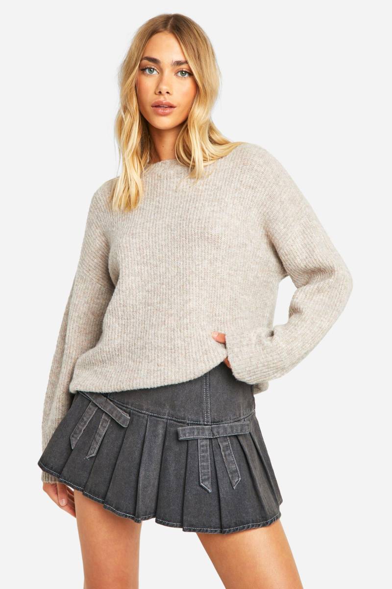 Micro-Minirock Mit Schleifen-Detail - Washed Black - 38, Washed Black von boohoo