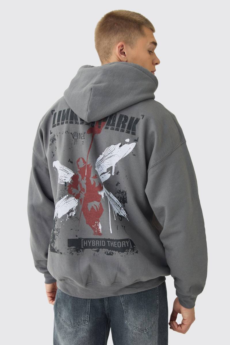 Oversize Hoodie Mit Lizenziertem Blockabsatz - Charcoal - Xs, Charcoal von boohoo