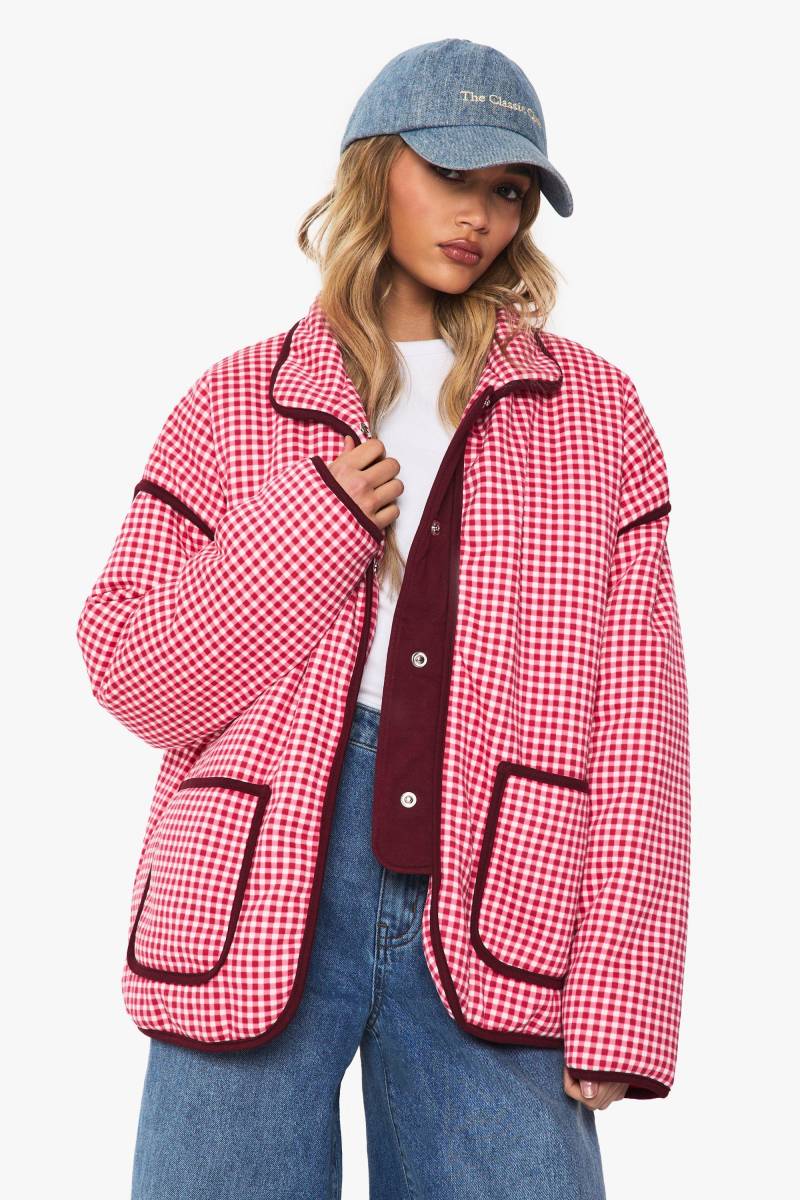 Oversize Jacke Mit Print - Red - 42, Red von boohoo