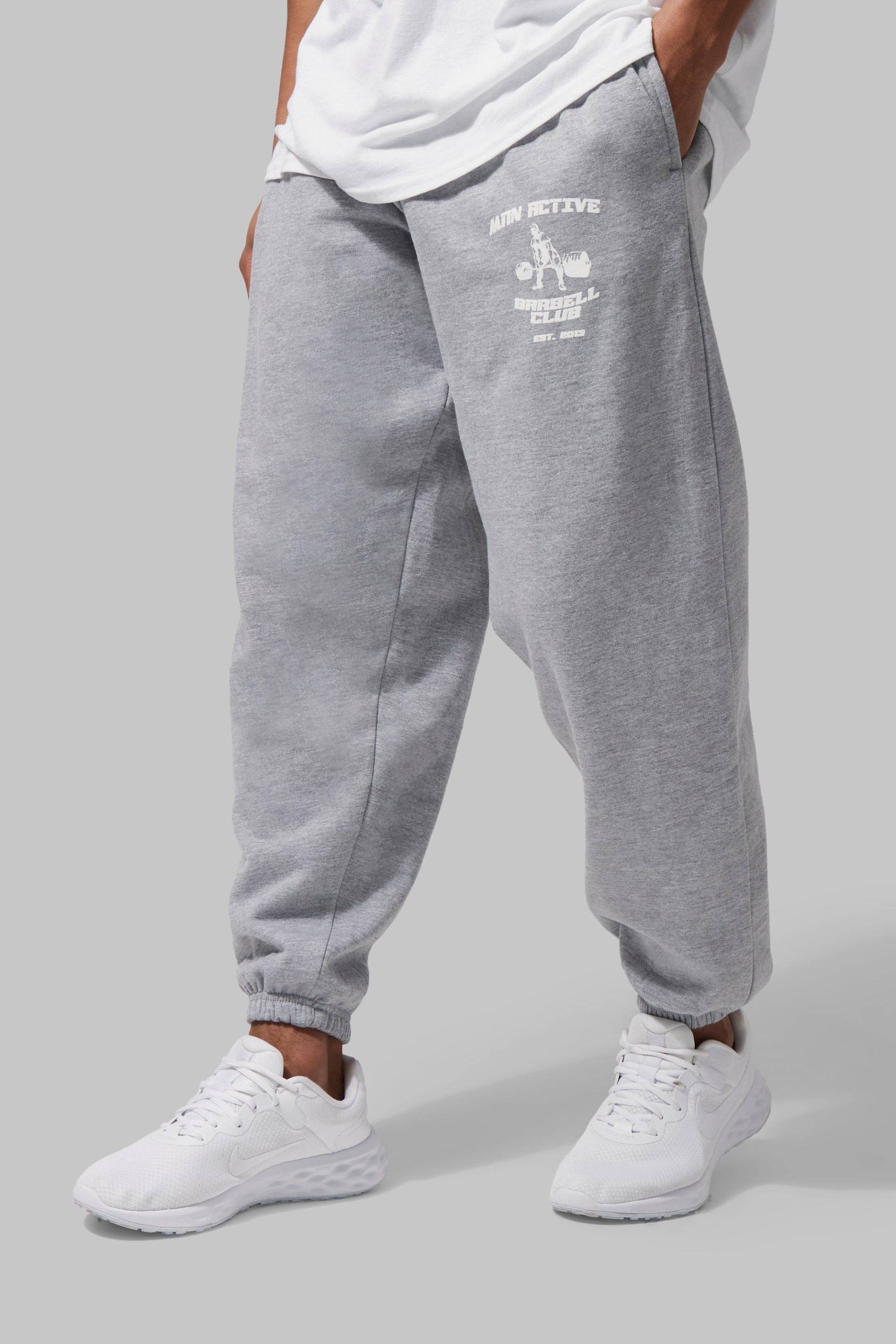 Oversize Man Active Jogginghose - Grey Marl - M, Grey Marl von boohoo