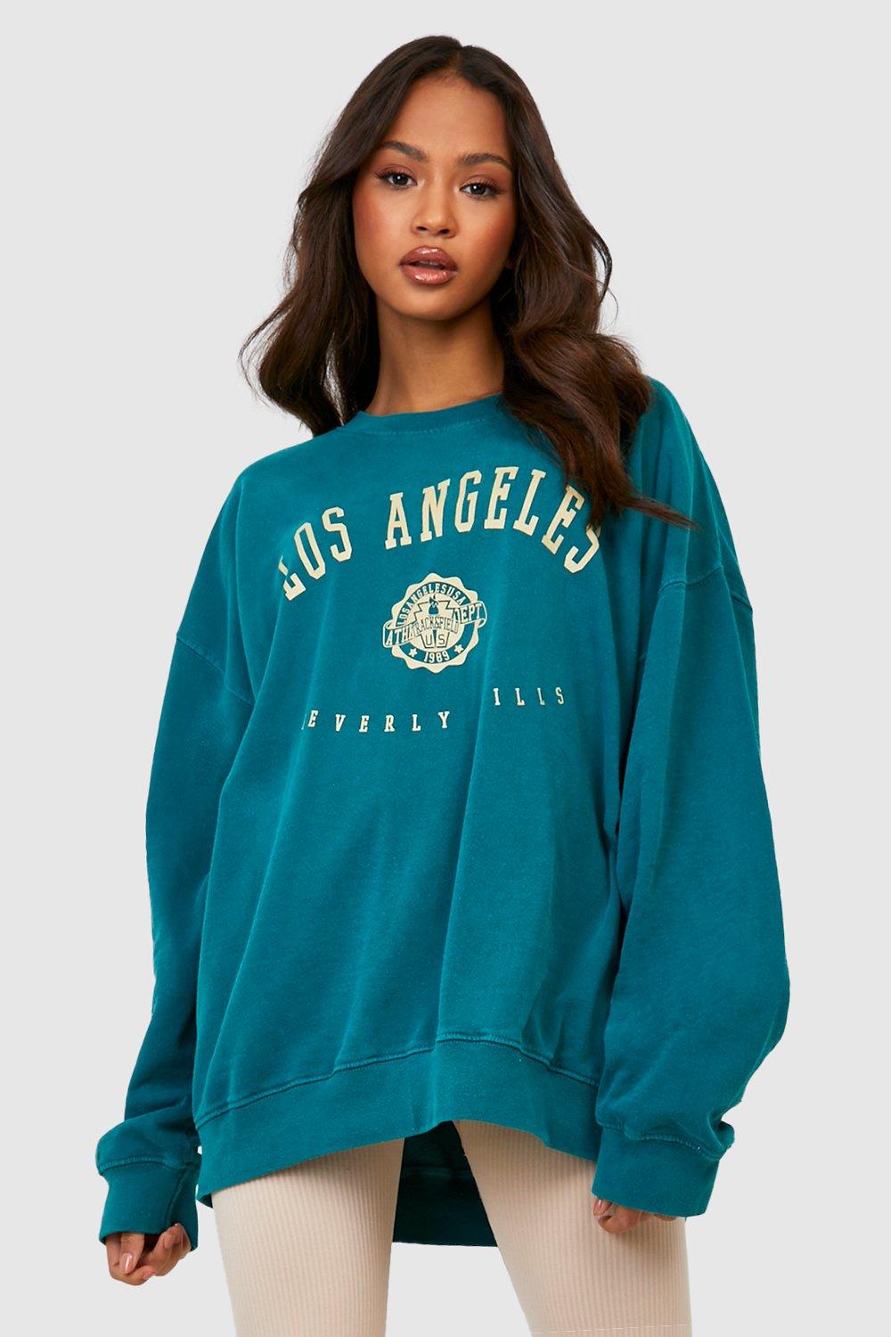 Oversize Slogan Mit Los Angeles Slogan - Forest - S, Forest von boohoo