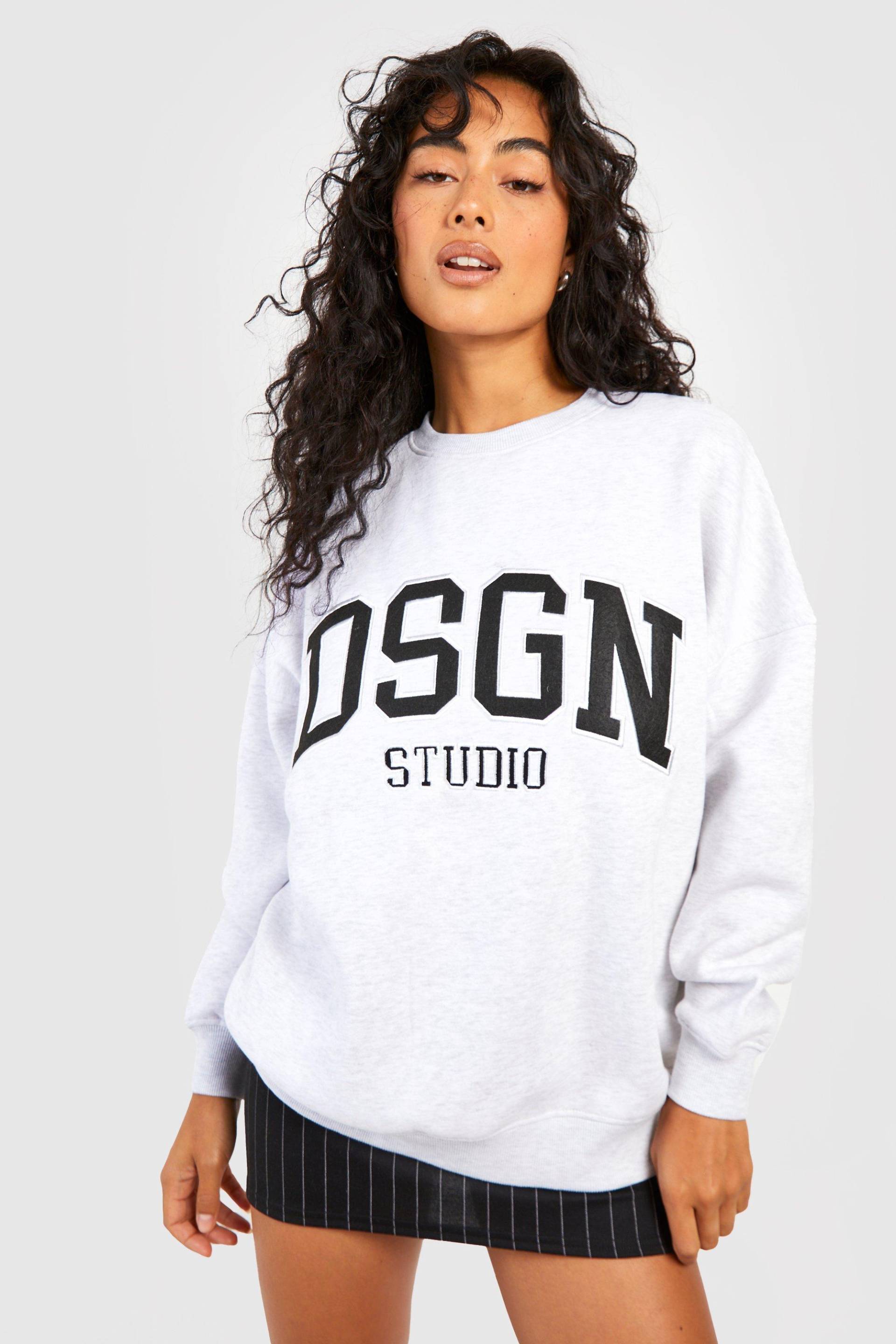 Oversize Sweatshirt Mit Dsgn Studio Applikation - Ash Grey - L, Ash Grey von boohoo