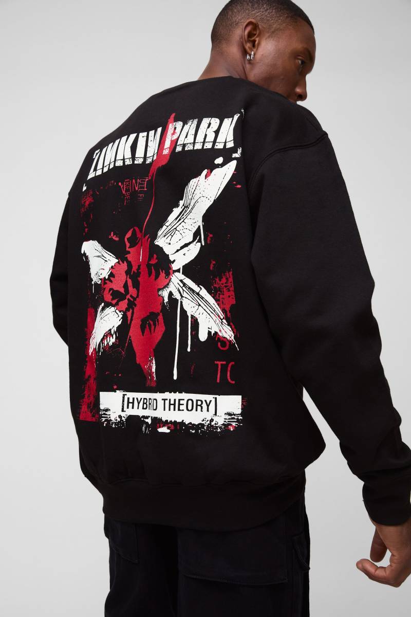 Oversize Sweatshirt Mit Lizenziertem Blockabsatz Und Band Print - Black - Xs, Black Oversize Sweatshirt Mit Lizenziertem Blockabsatz Und Band Print - Black - Xs, Black von boohoo