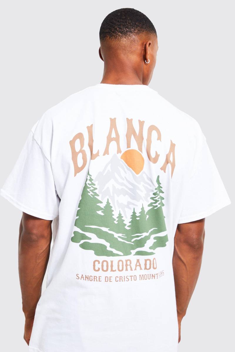 Oversize T-Shirt Mit Colorado Mountains Print - White - Xs, White Oversize T-Shirt Mit Colorado Mountains Print - White - Xs, White von boohoo