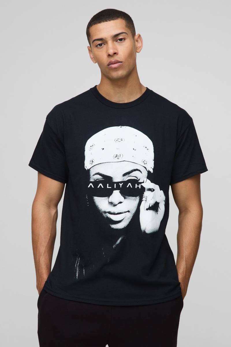 Oversize T-Shirt Mit Lizenziertem Aaliyah Print - Black - Xs, Black Oversize T-Shirt Mit Lizenziertem Aaliyah Print - Black - Xs, Black von boohoo