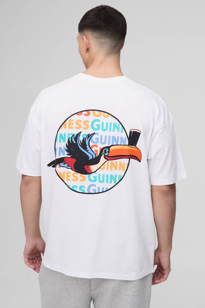 Oversize T-Shirt Mit Lizenziertem Guinness Toucan Print - White - Xs, White Oversize T-Shirt Mit Lizenziertem Guinness Toucan Print - White - Xs, White von boohoo