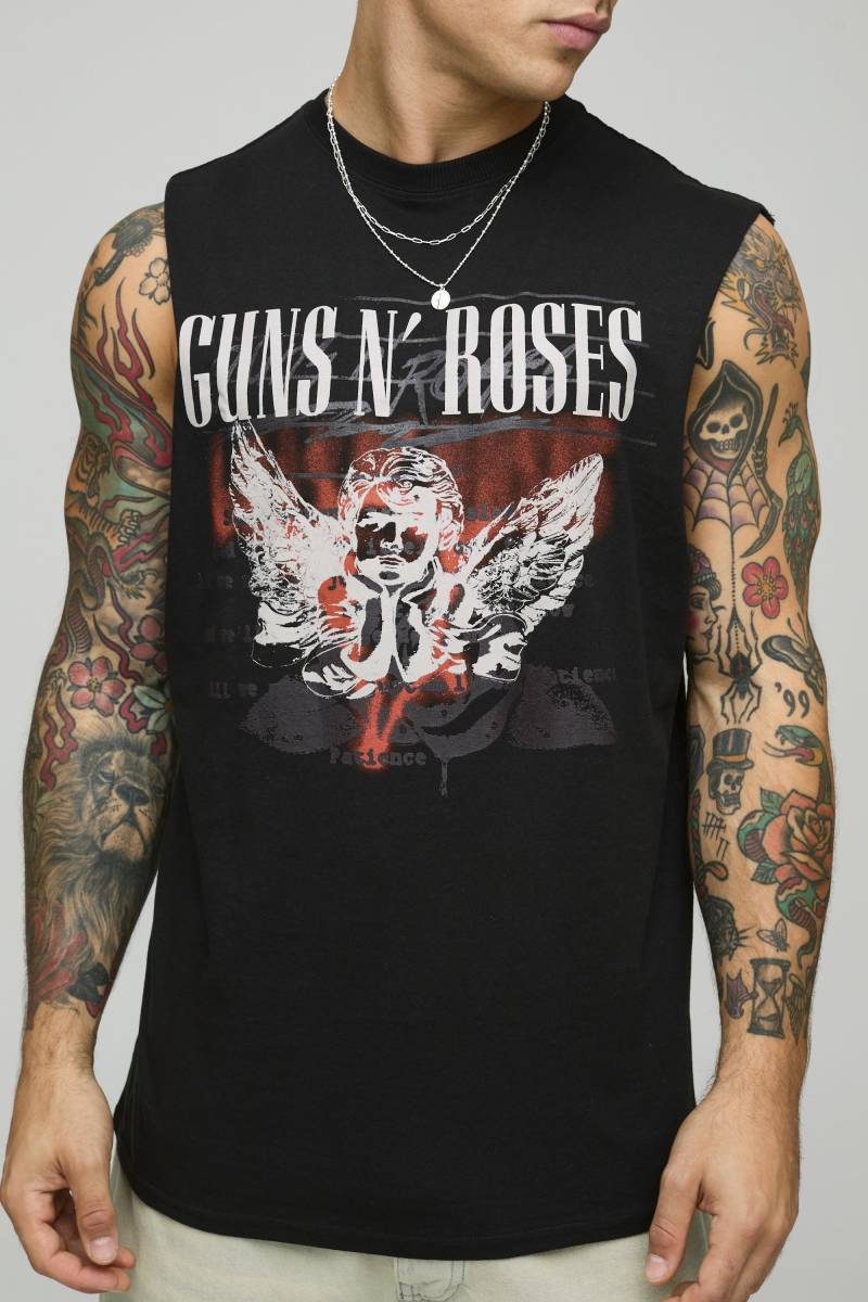 Oversize Vesttop Mit Lizenziertem Guns N Roses Print - Black - Xs, Black Oversize Vesttop Mit Lizenziertem Guns N Roses Print - Black - Xs, Black von boohoo