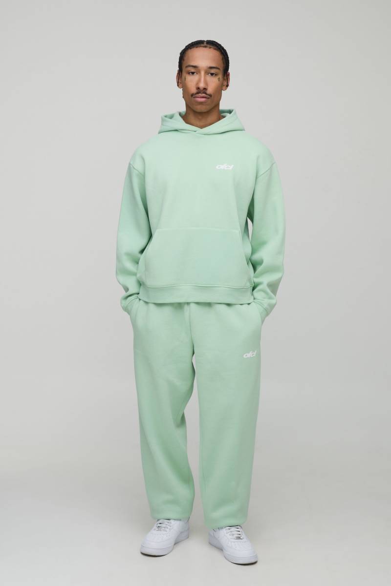 Oversized Boxy Hood Applique Tracksuit - Mint - M, Mint von boohoo