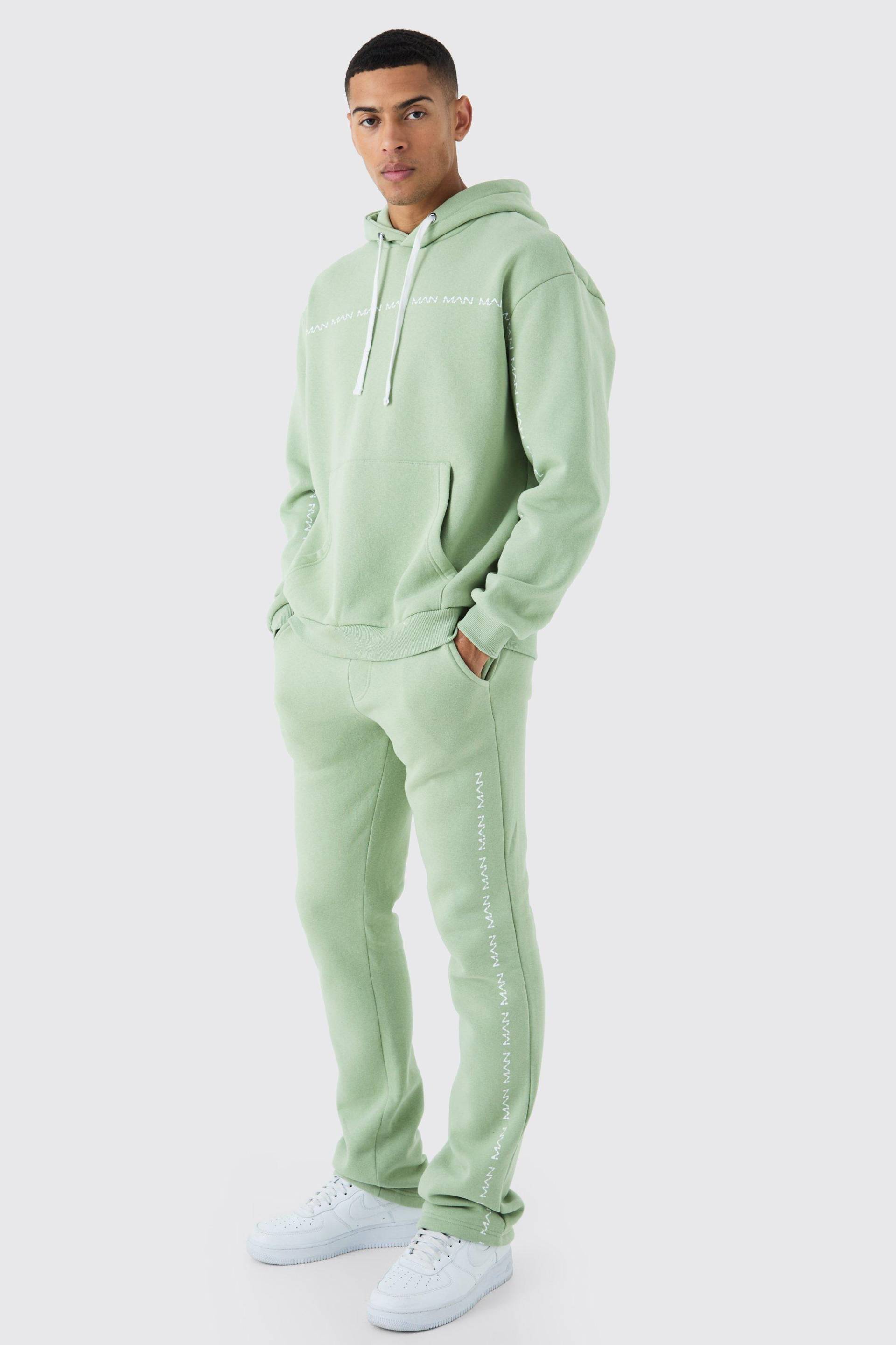 Oversize Man Dash Schlaganzug - Green - M, Green von boohoo