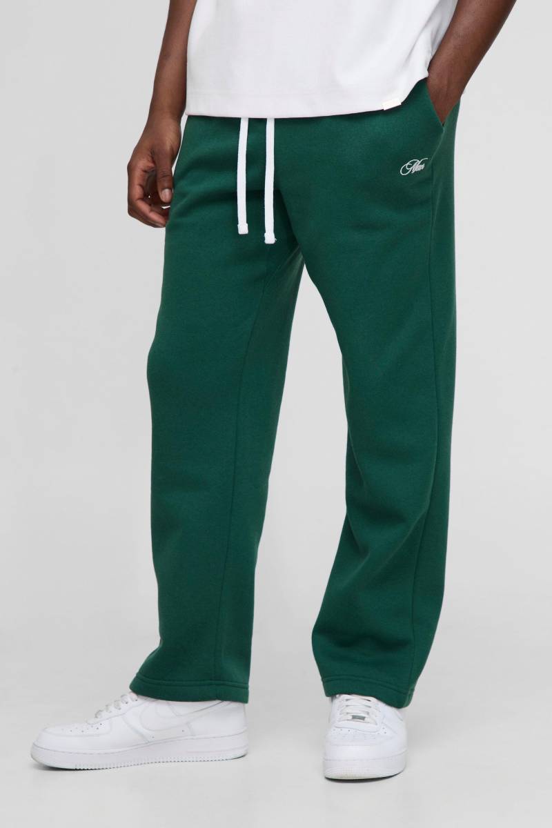 Oversized Man Script Drop Crotch Joggers - Forest - M, Forest von boohoo