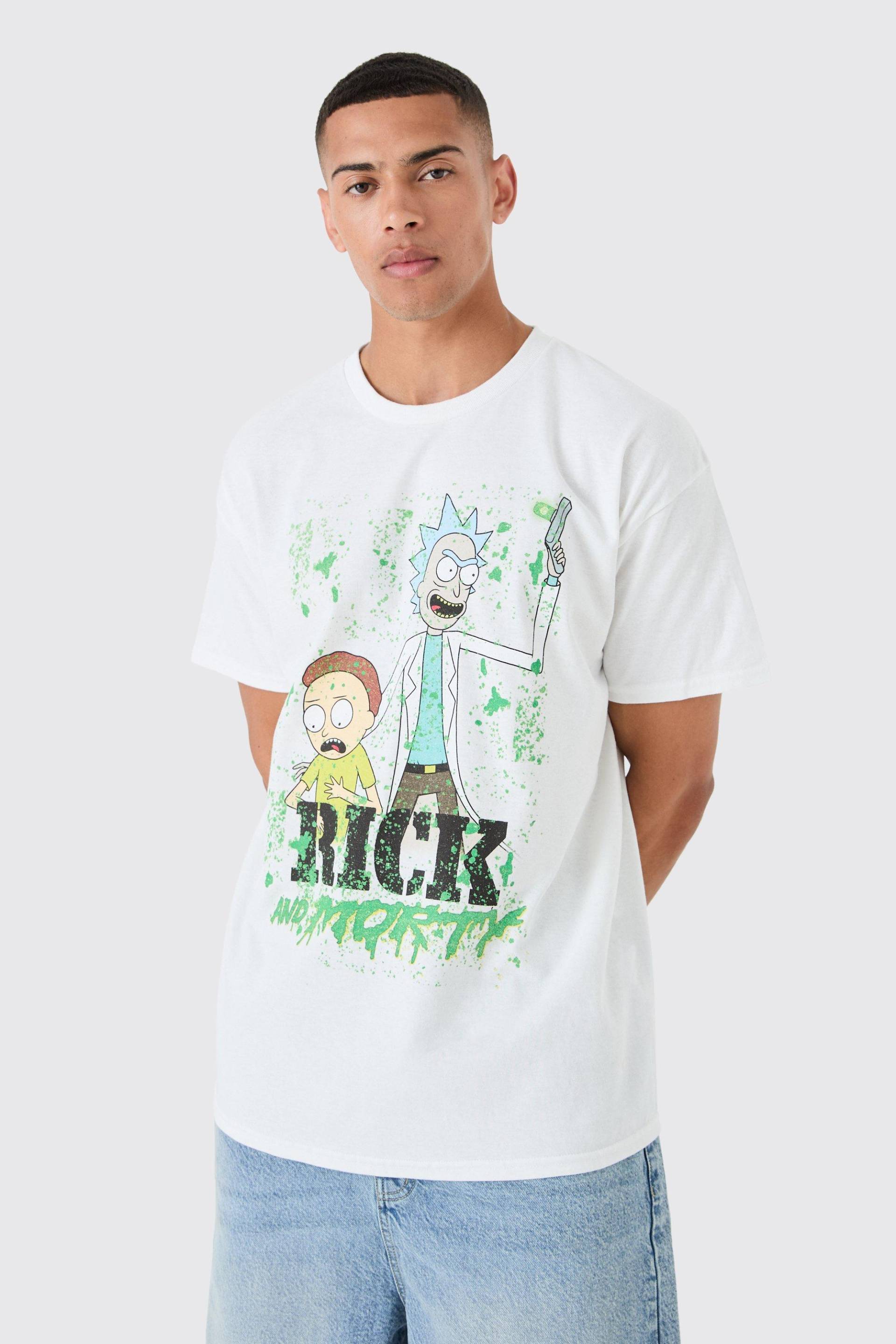 Oversized Rick And Morty License T-Shirt - White - L, White von boohoo