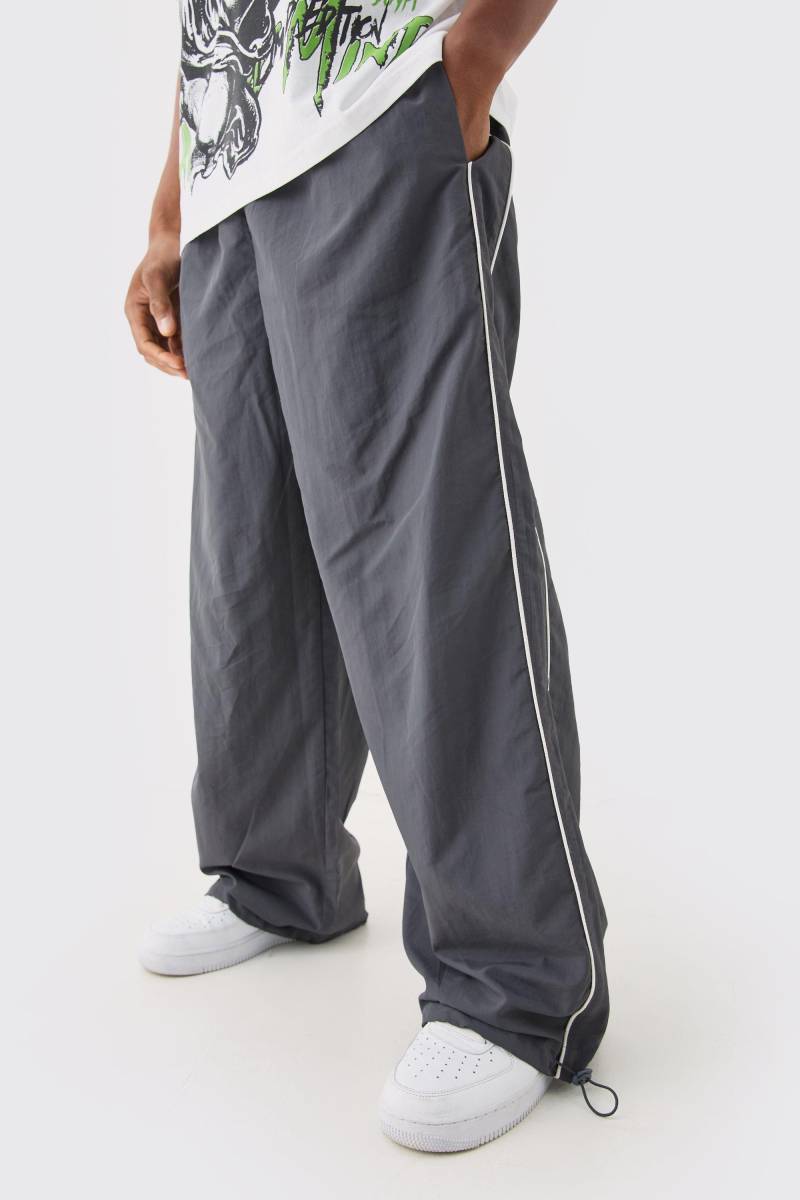 Parachute Hose Mit Elastischem Bund Und Seitenstreifen - Charcoal - Xs, Charcoal von boohoo