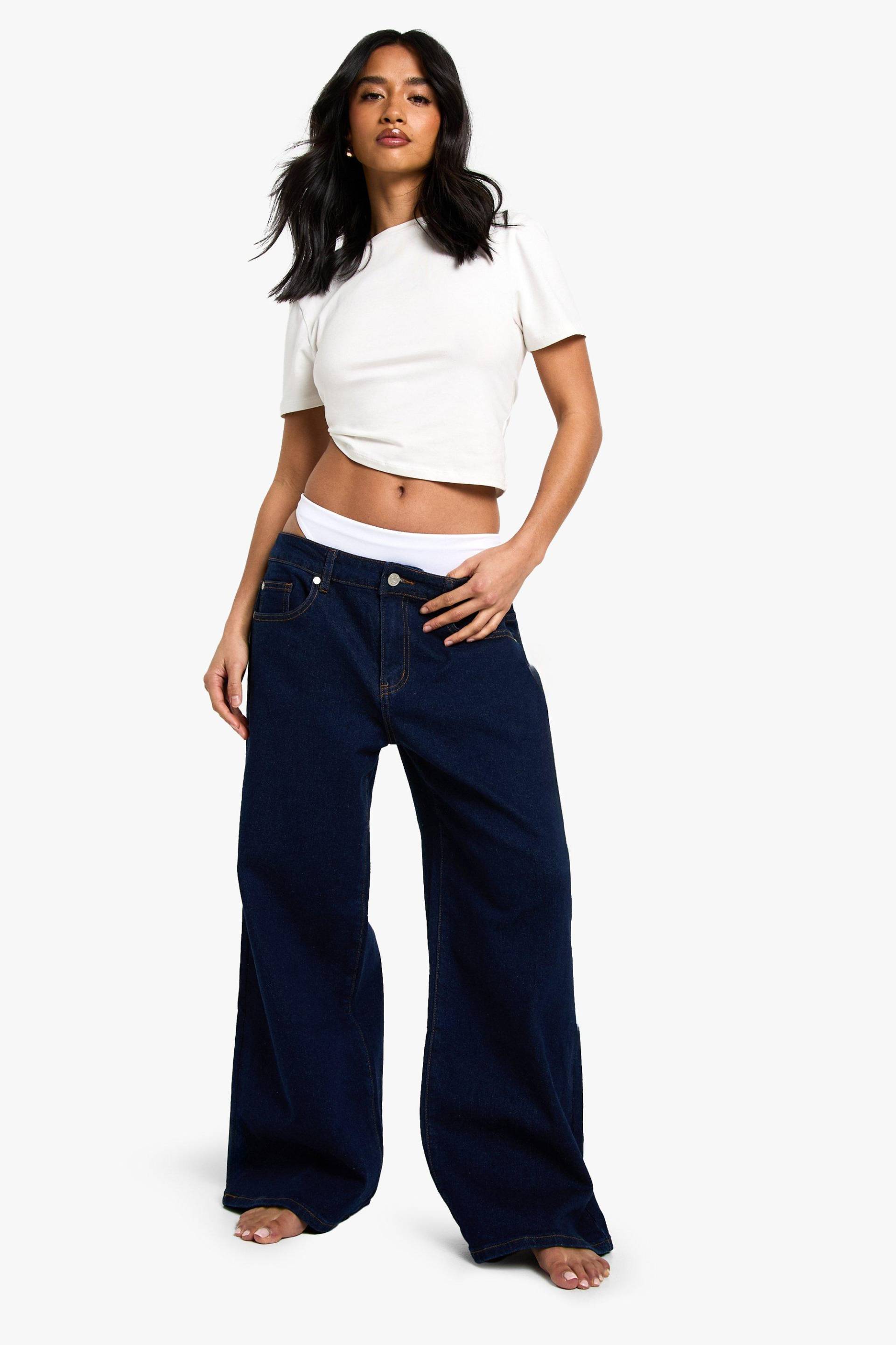 Petite Boyfriend-Jeans - Indigo - 10/28L, Indigo Petite Boyfriend-Jeans - Indigo - 10/28L, Indigo von boohoo