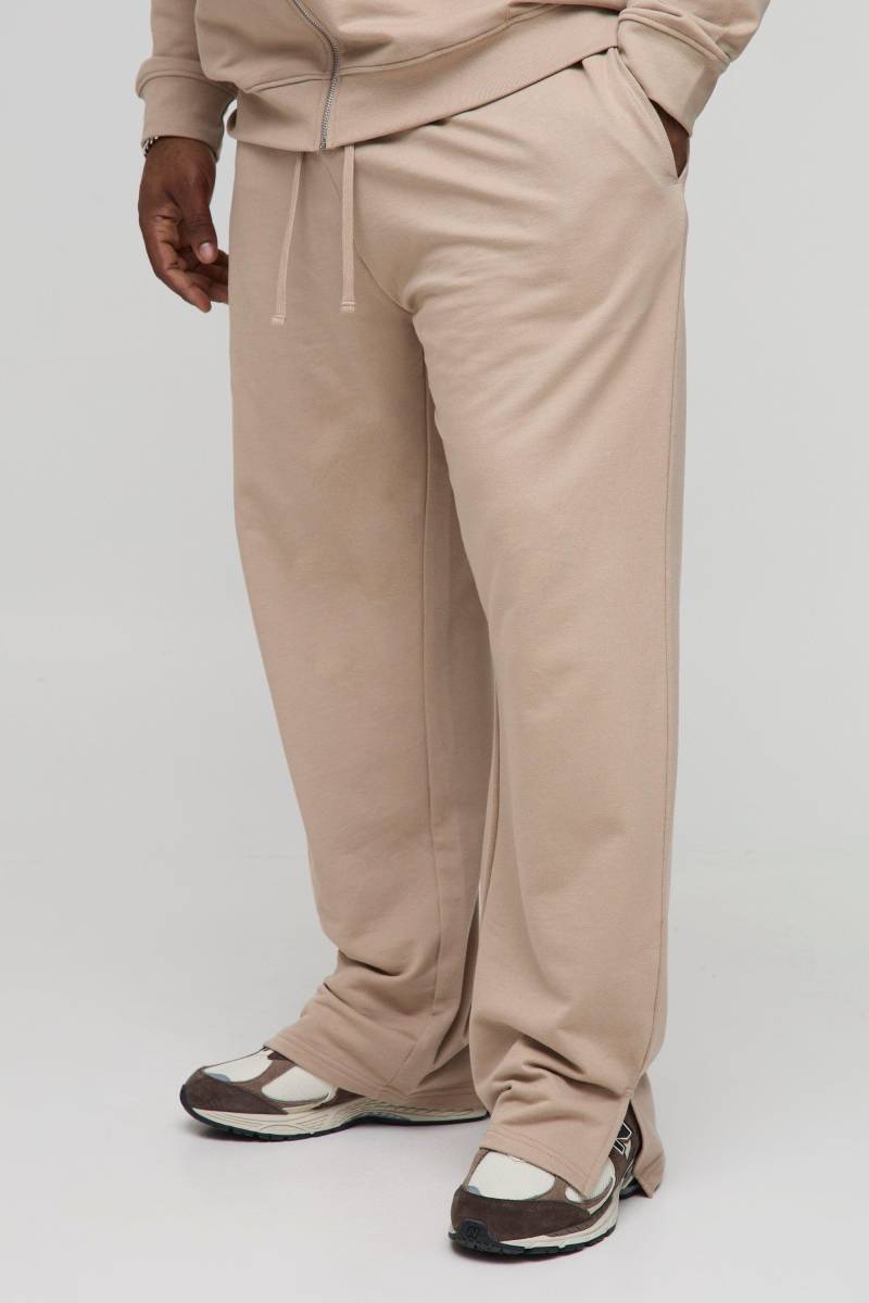 Plus Basic Jogginghose Mit Geteiltem Saum - Mocha - 2Xl, Mocha von boohoo