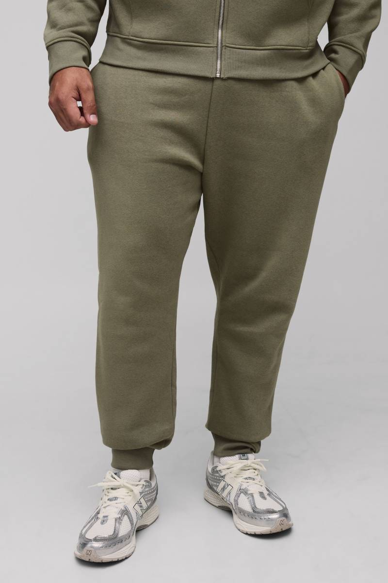 Plus Basic Slim Fit Jogger - Khaki - 4Xl, Khaki von boohoo