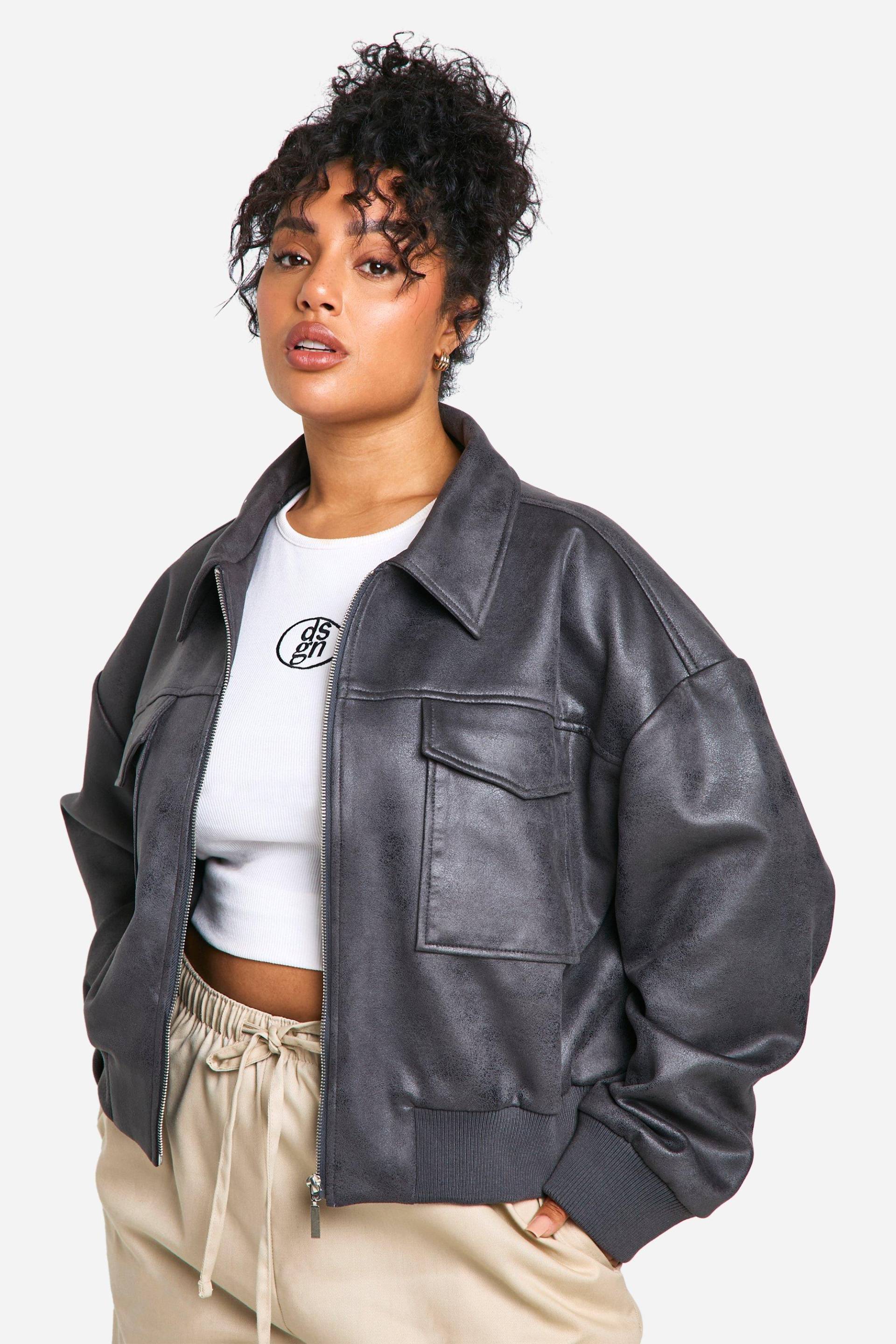 Plus Bomberjacke Aus Wildleder-Imitat - Grey - 42, Grey Plus Bomberjacke Aus Wildleder-Imitat - Grey - 42, Grey von boohoo