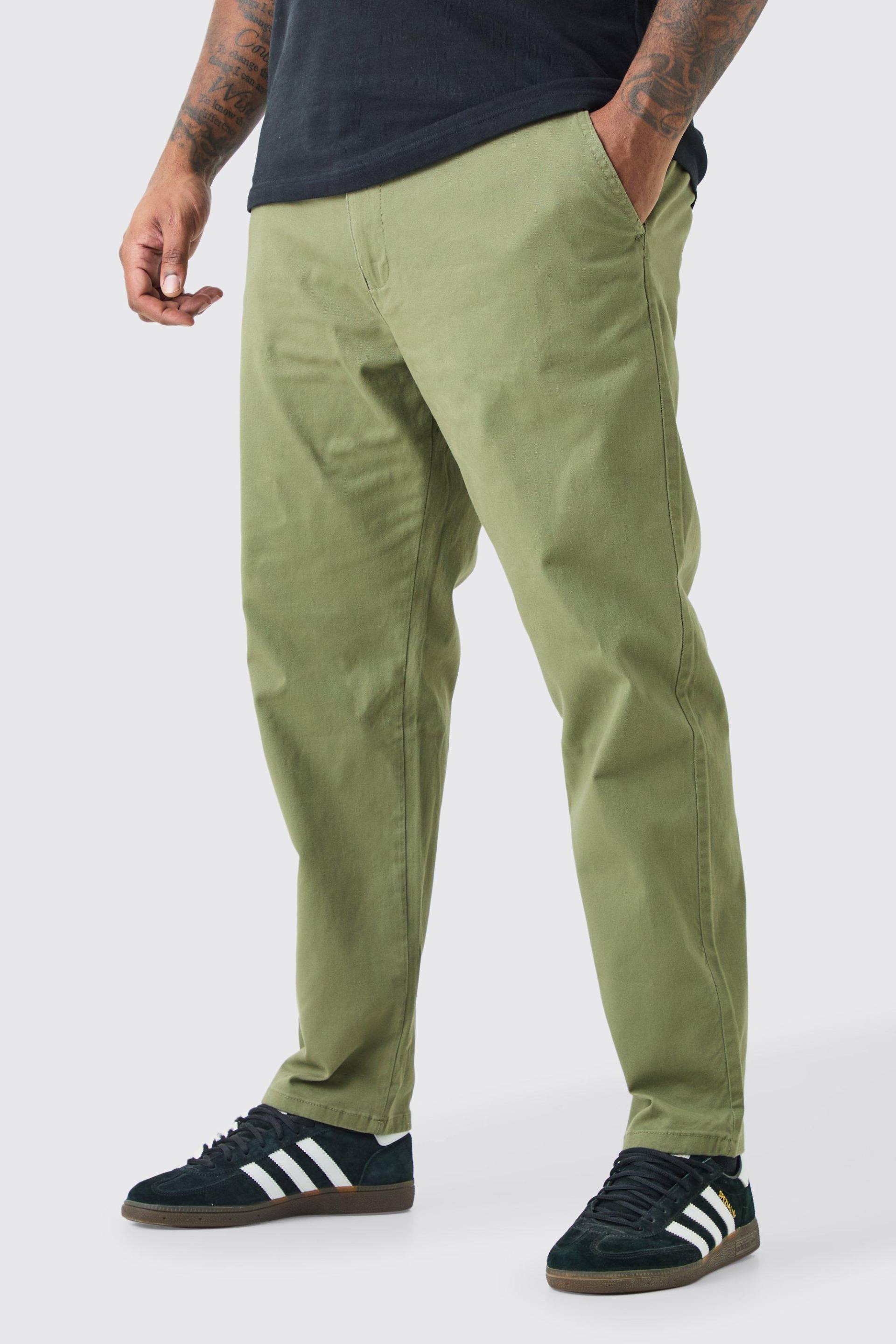 Plus Slim-Fit Chino-Hose - Khaki - 40, Khaki von boohoo