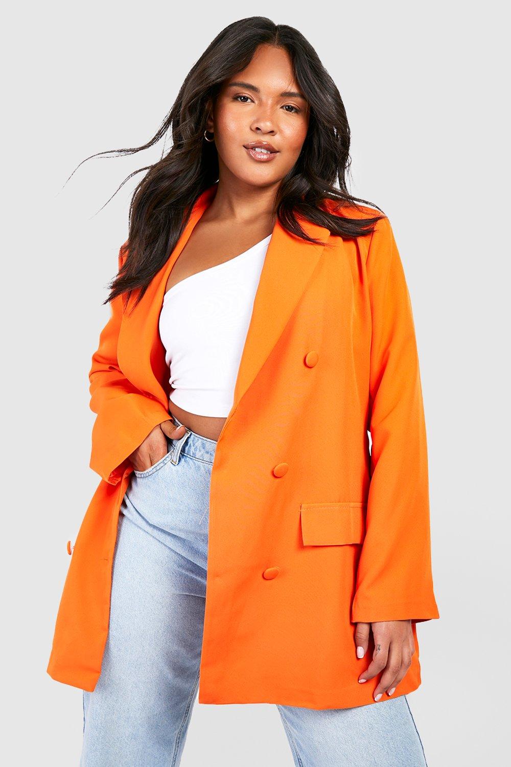 Plus Knalliger Blazer - Orange - 44, Orange von boohoo