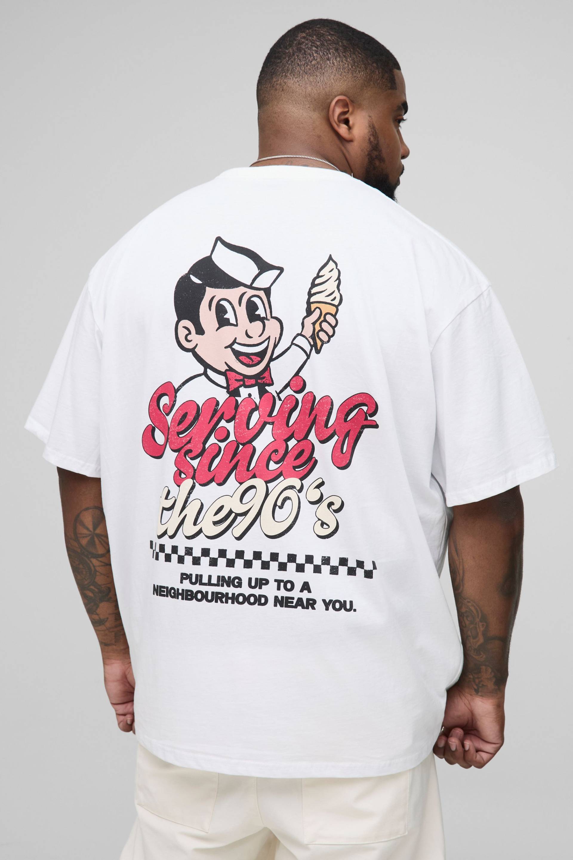 Plus Oversize T-Shirt Mit Retro Seit The 90'S Print - White - 5Xl, White von boohoo